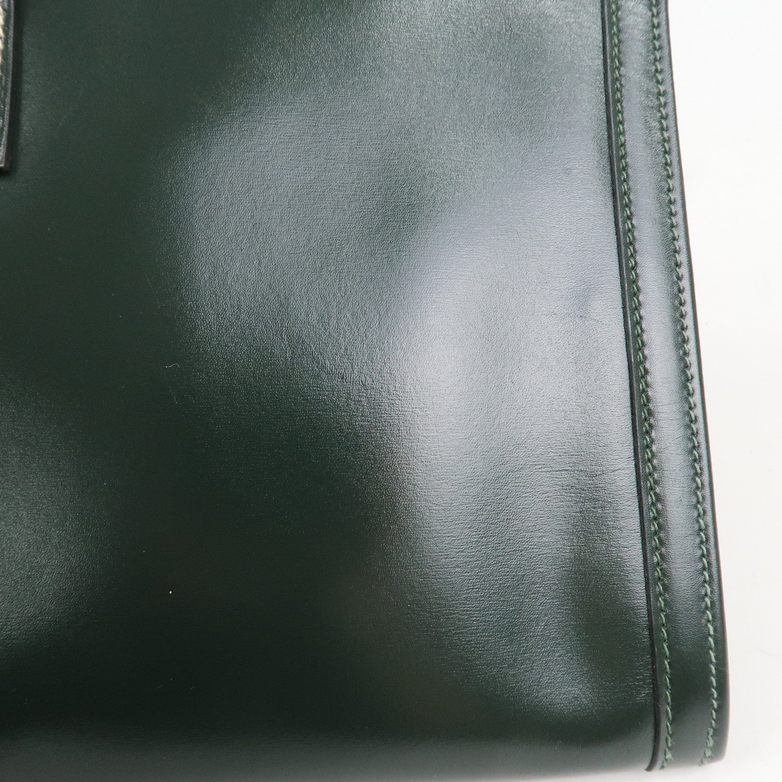 HERMES Box Calf Gige PM Clutch Bag O Stamped Dark Green