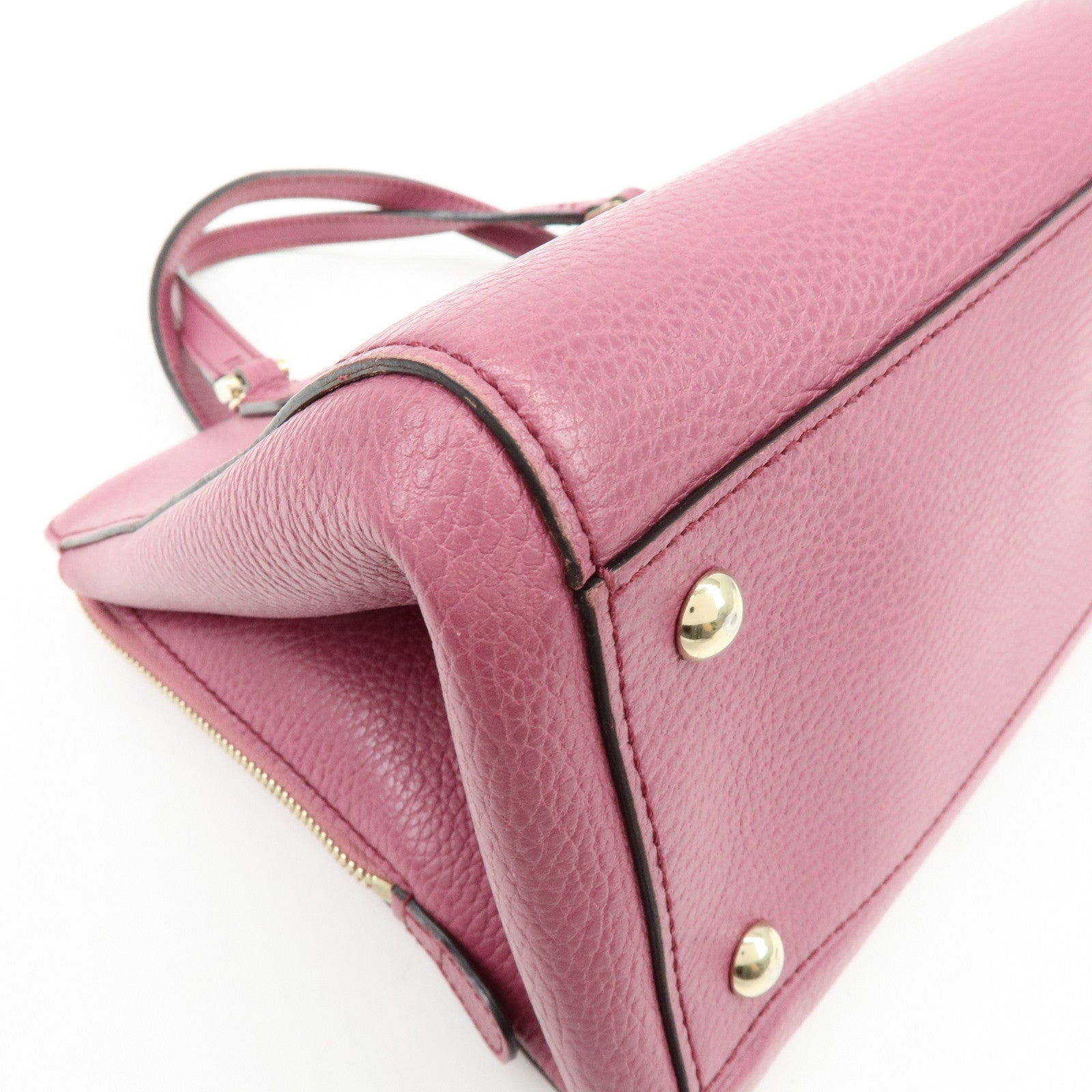 GUCCI Logo Leather 2Way Bag Hand Bag Shoulder Bag Pink 391987