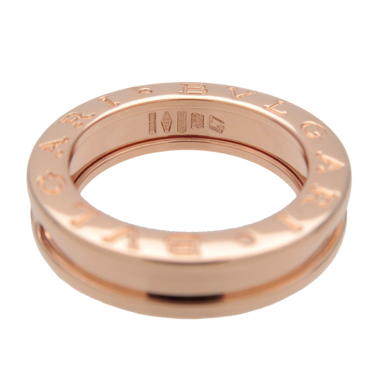 BVLGARI B-Zero1 1Band Ring K18 750RG Rose Gold #46 US4.5 EU47