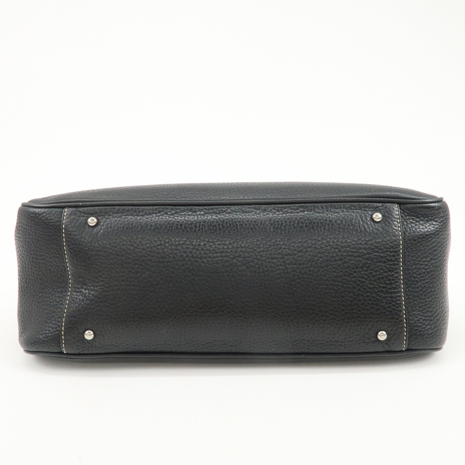 MCM Visetos Logo Leather Shoulder Bag Hand Bag Black