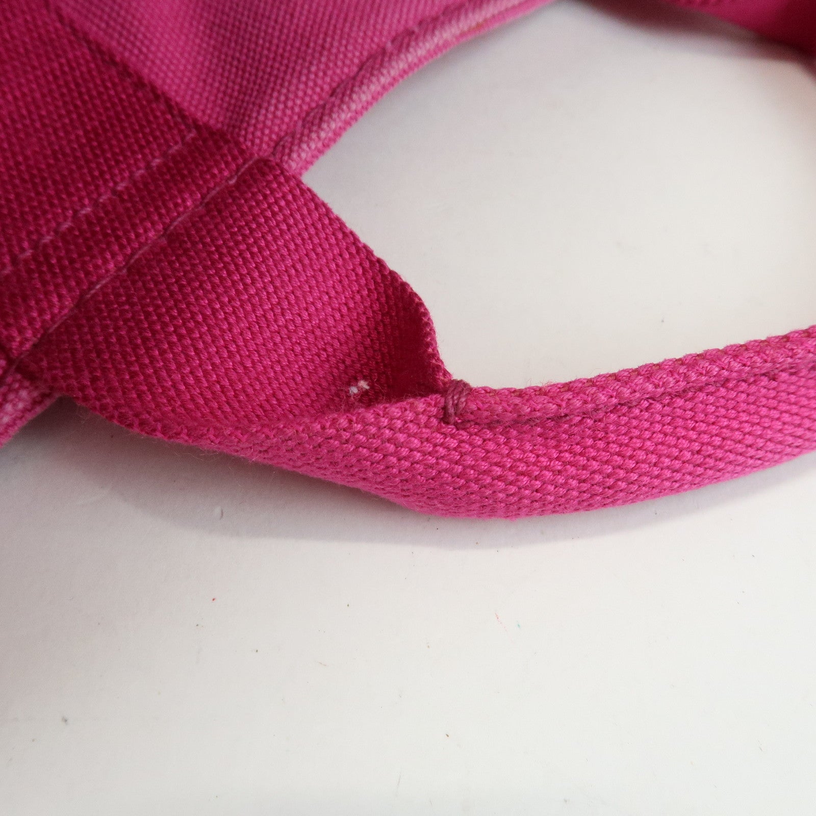 PRADA Triangle Logo Canapa Mini Canvas Tote Hand Bag Pink BN2439