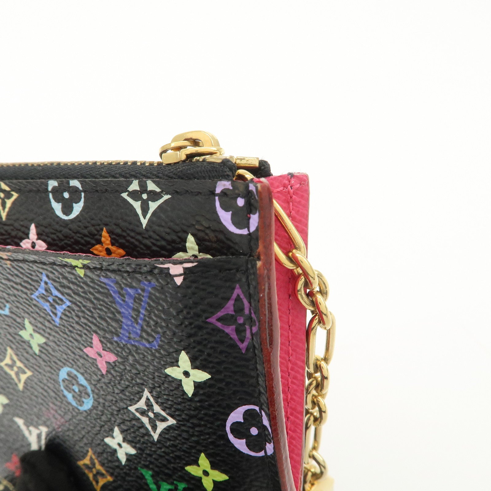 Louis Vuitton Monogram Multicolor Pochette Cles Coin Case Noir M93735