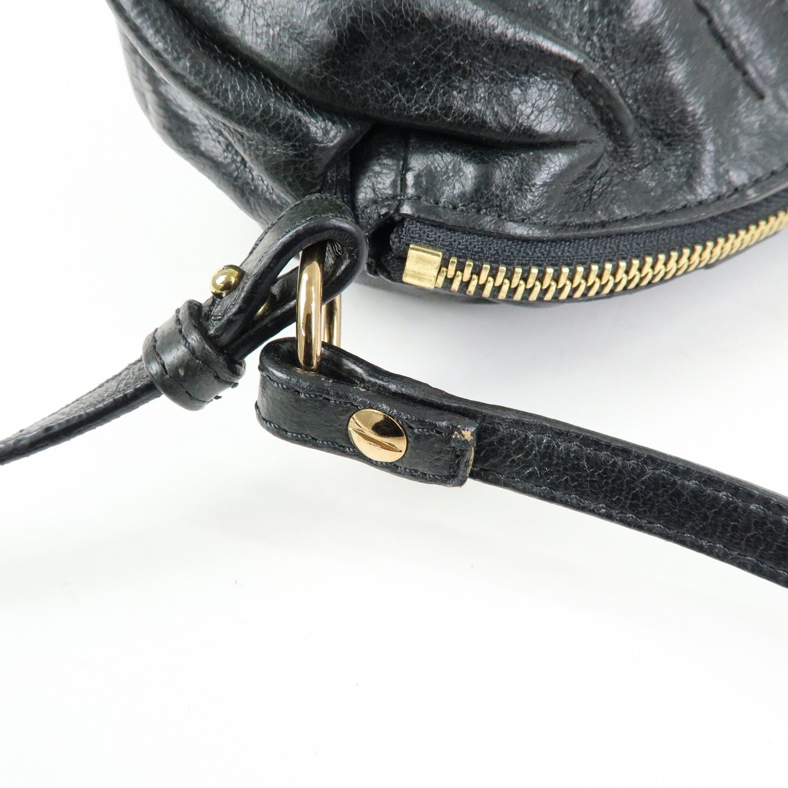 Chloe Leather 2Way Bag Mini Shoulder Crossbody Bag Clutch Bag Black