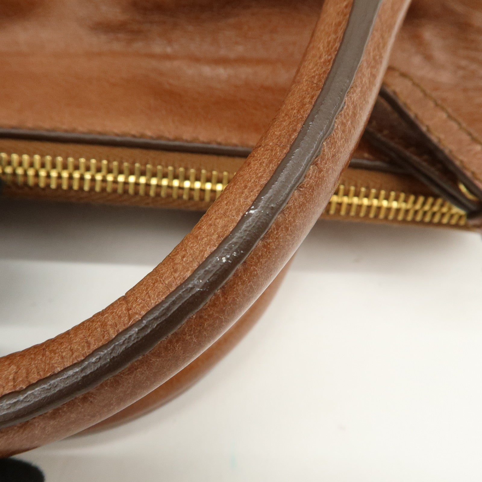 MIU MIU Logo Leather 2Way Bag Hand Bag Shoulder Bag Brown RT0438