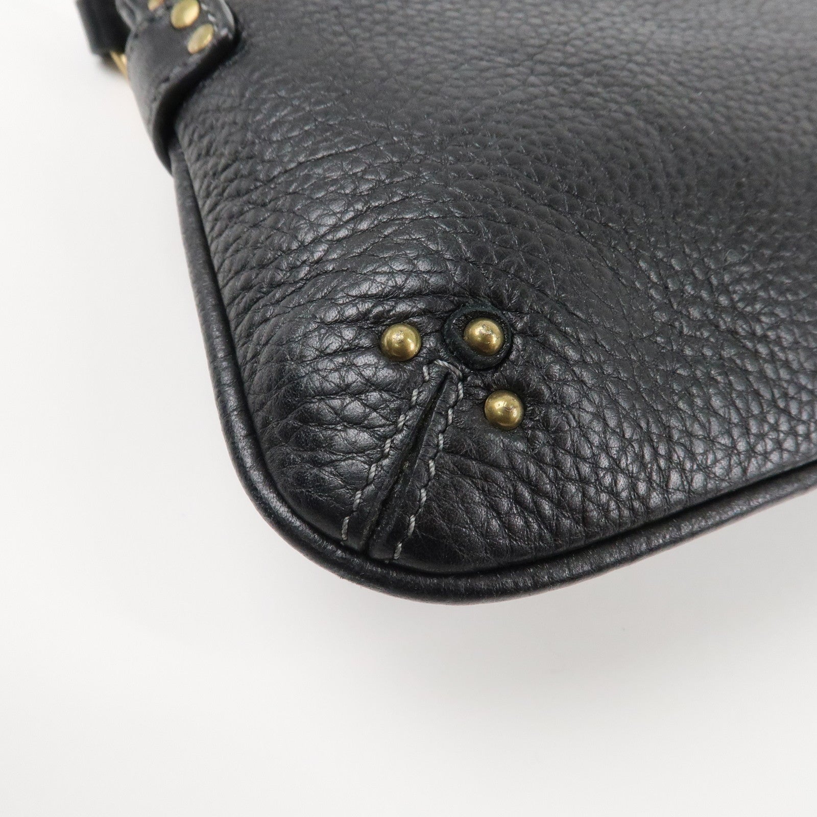 Chloe Paddington Leather Shoulder Bag Hand Bag Black Gold HDW Used