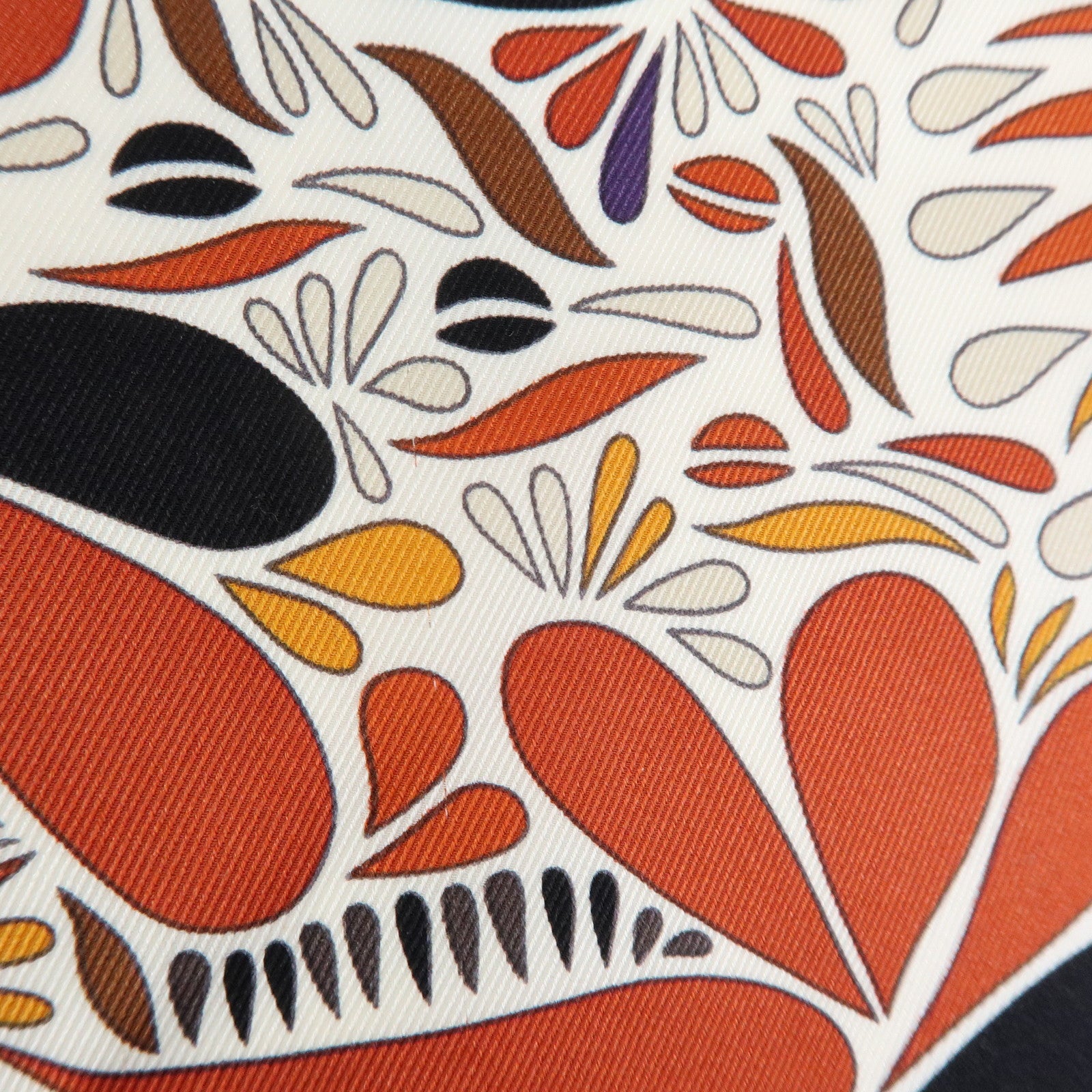 HERMES Carre 65 Set of 2 Silk 100% Scarf Beige Brown Orange