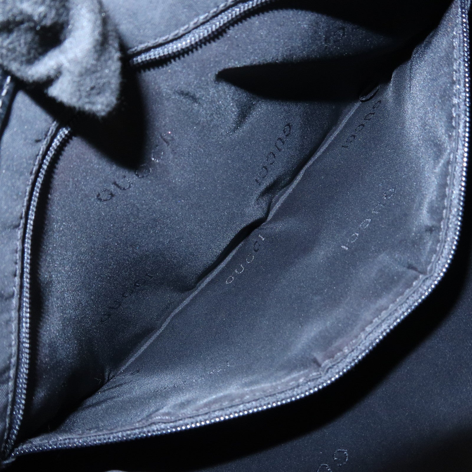 GUCCI Jackie Canvas Leather Shoulder Bag Hand Bag Black 001・3306