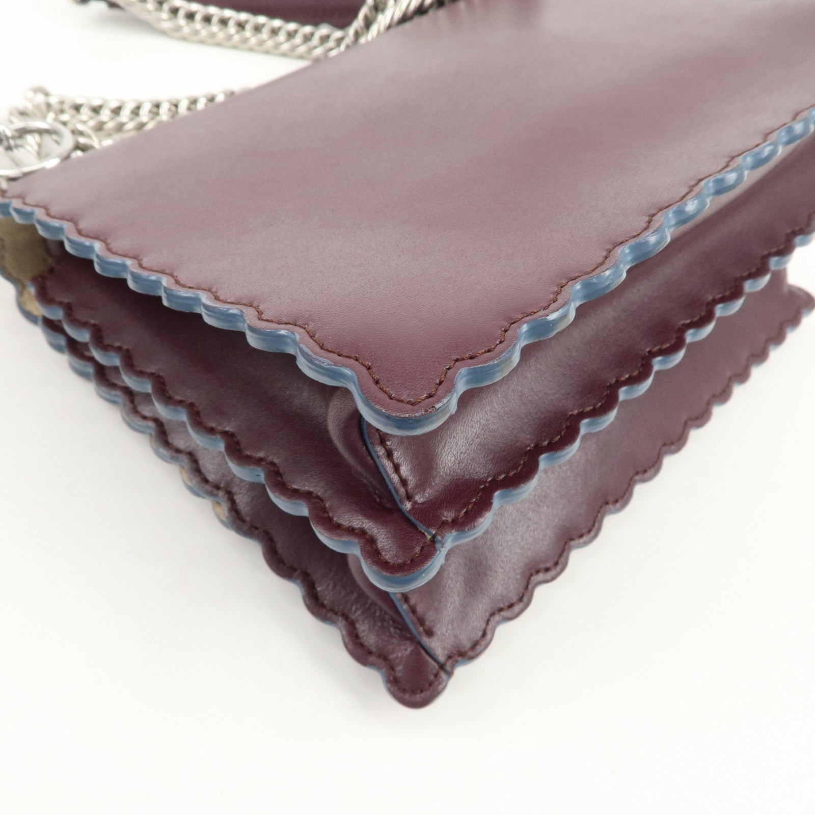 FENDI Mini Kan I Chain Shoulder Bag Crossbody Bag Purple 8M0381