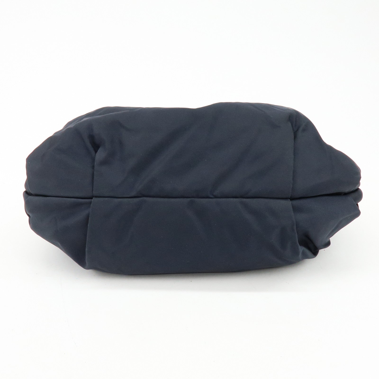 PRADA Triangle Logo Nylon Leather Shoulder Bag Hand Bag Navy