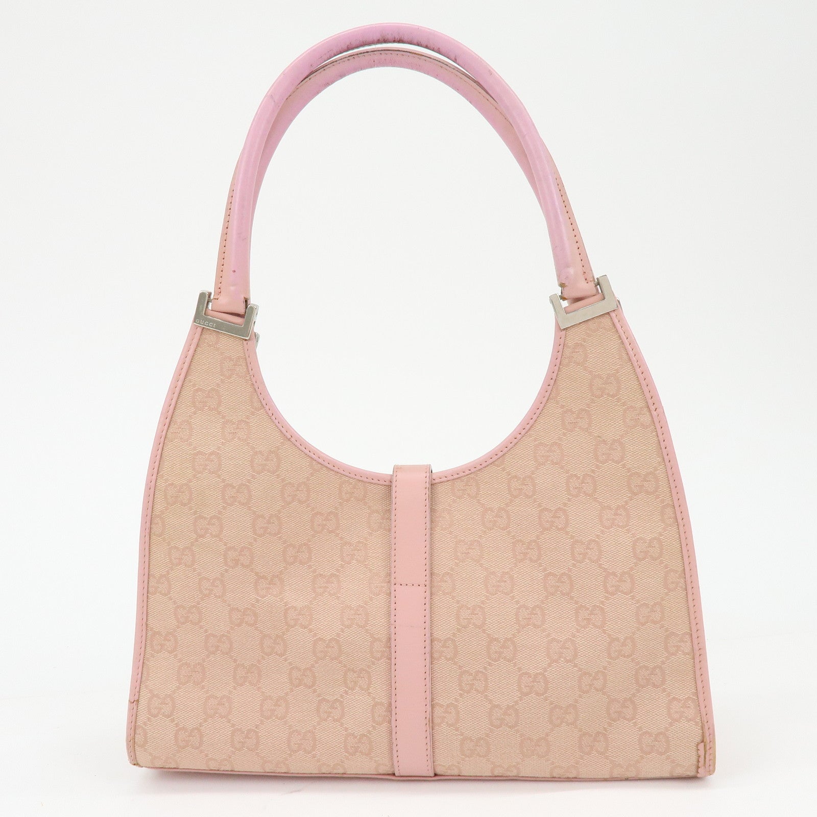 GUCCI Jackie GG Canvas Leather Shoulder Bag Pink 002・1067