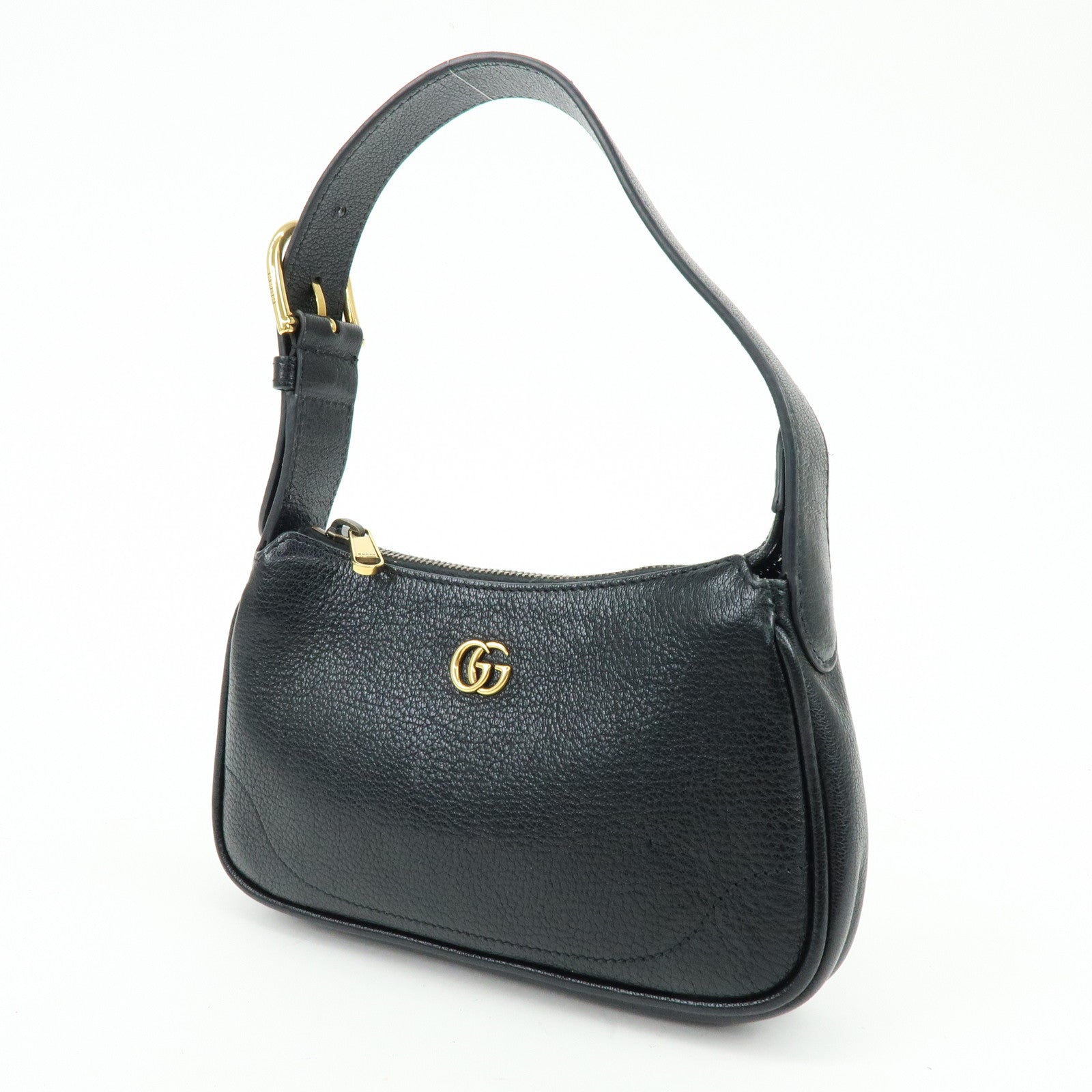 GUCCI GG Marmont Leather Small Hand Bag Black 139076