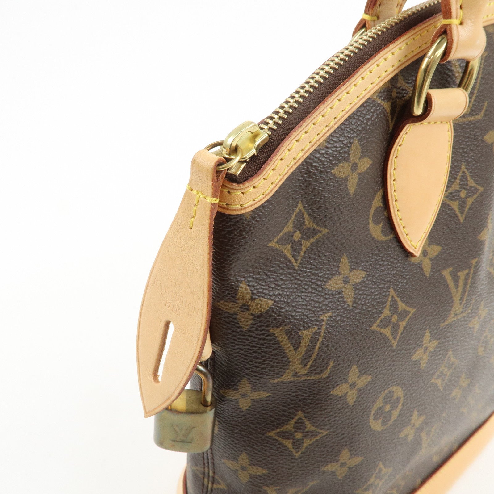 Louis Vuitton Monogram Lockit Hand Bag Brown M40102