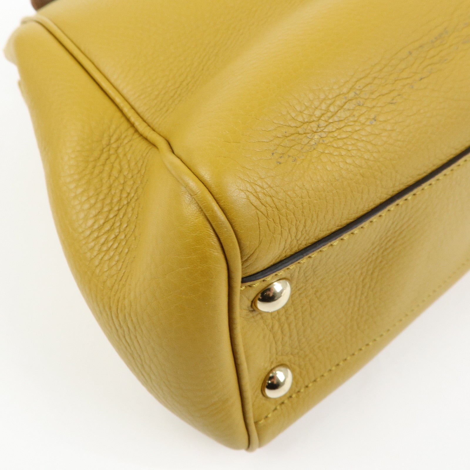 GUCCI Bamboo Leather 2Way Bag GUCCI 50years in Japan Mustard 336032