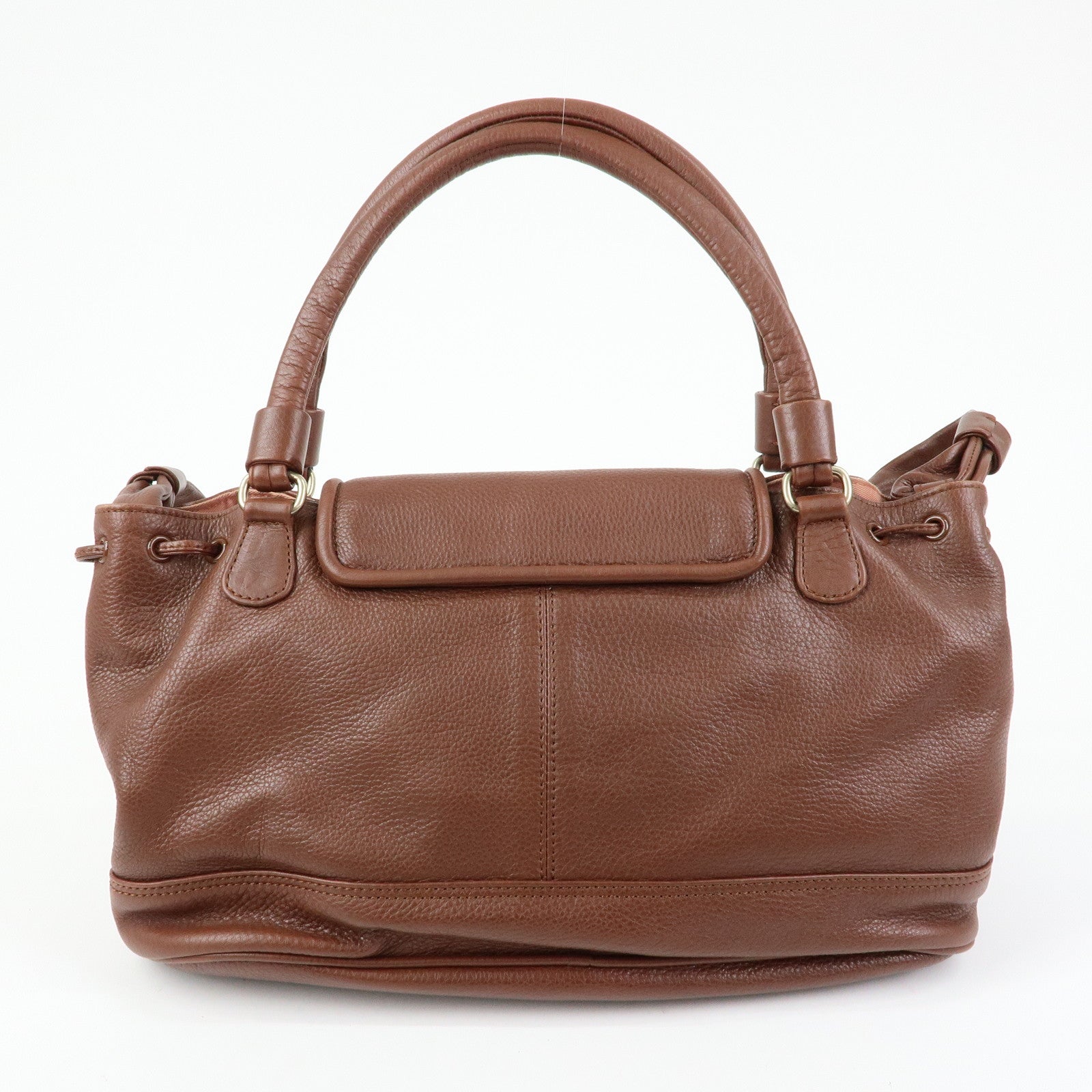 Chloe Cherry Leather 2Way Bag Hand Bag Shoulder Bag Brown