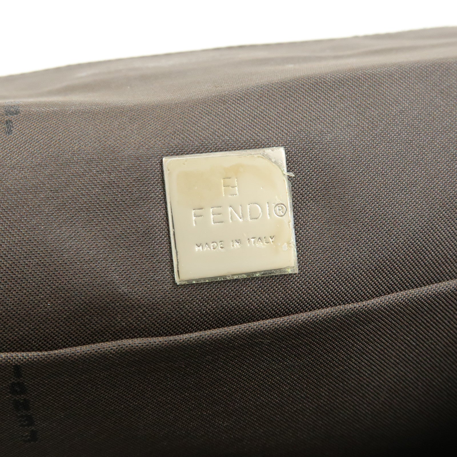 FENDI ZUCCA Canvas Leather Hand Bag Shoulder Bag Brown
