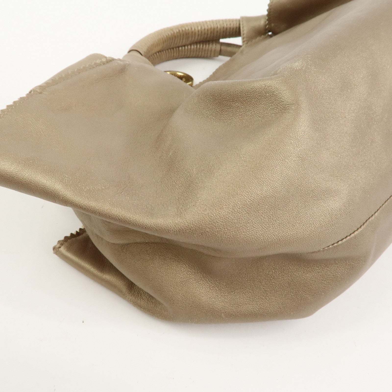 LOEWE Anagram Nappa Aire Leather Hand Bag Shoulder Bag Gold