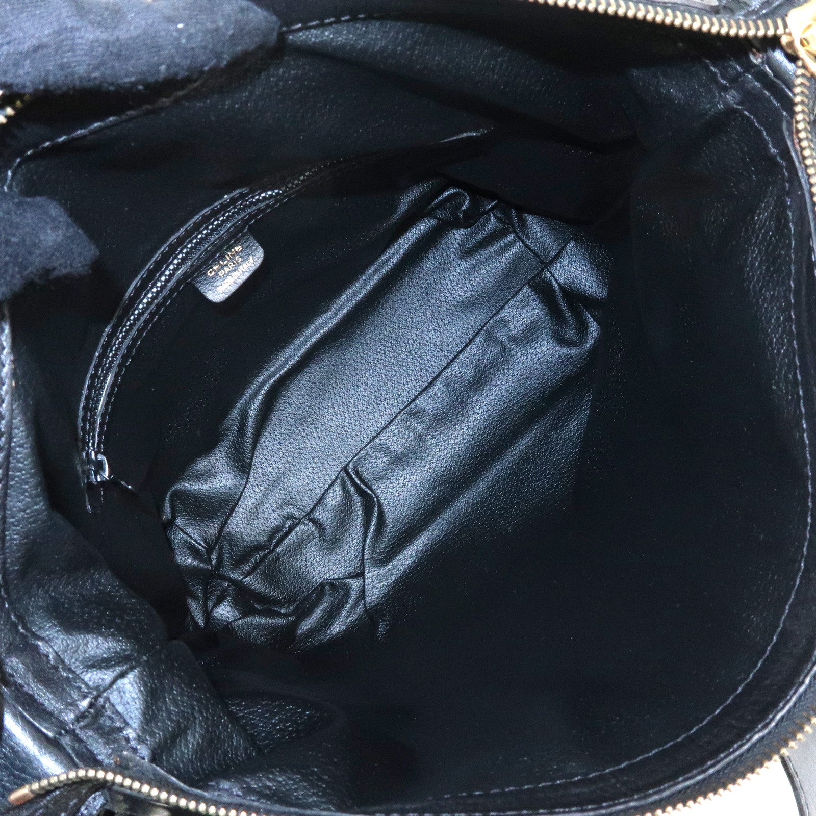CELINE Leather Toggle Belt Shoulder Bag Crossbody Bag Black