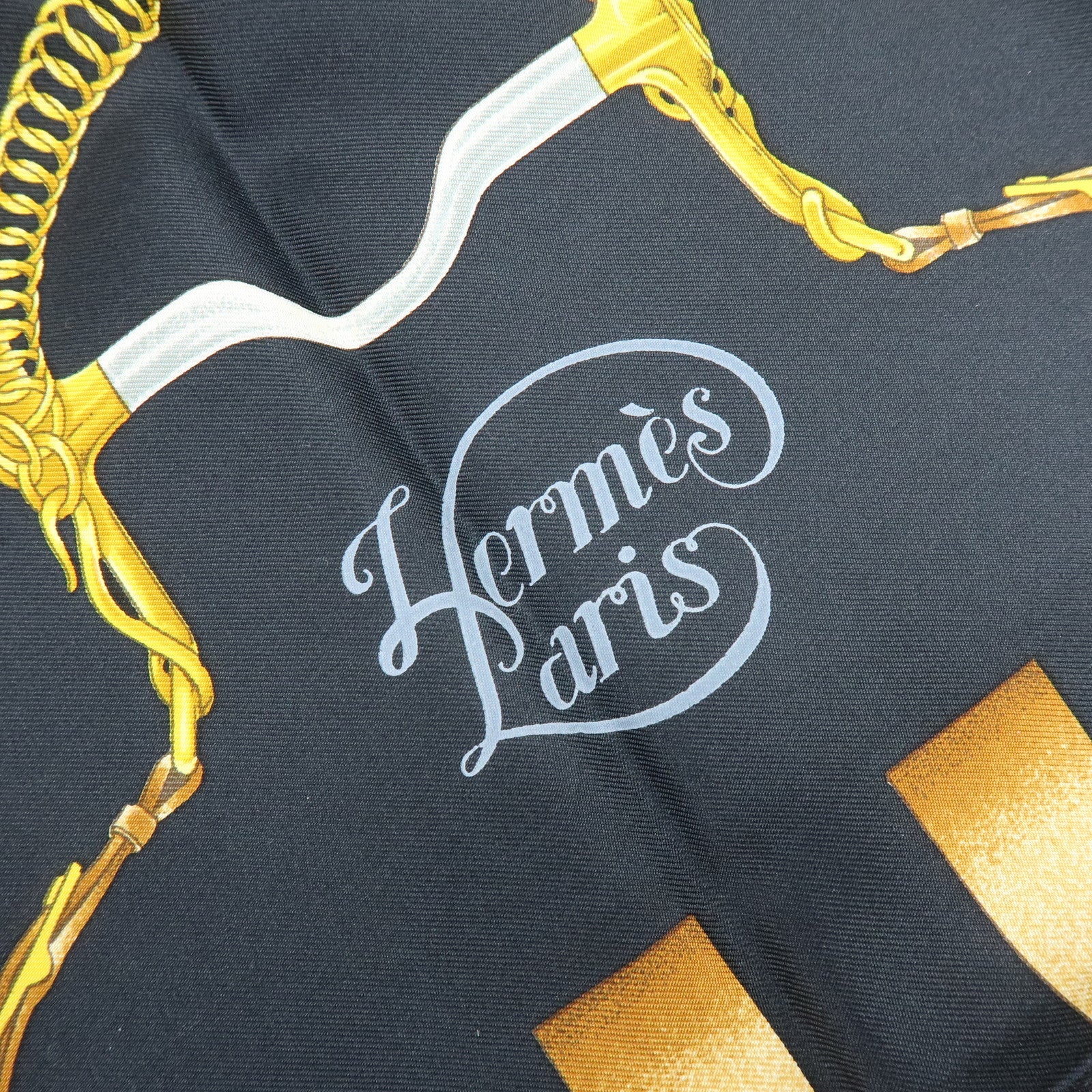 HERMES Carre 90 Silk 100% Scarf Grand Manege Black Gold Red