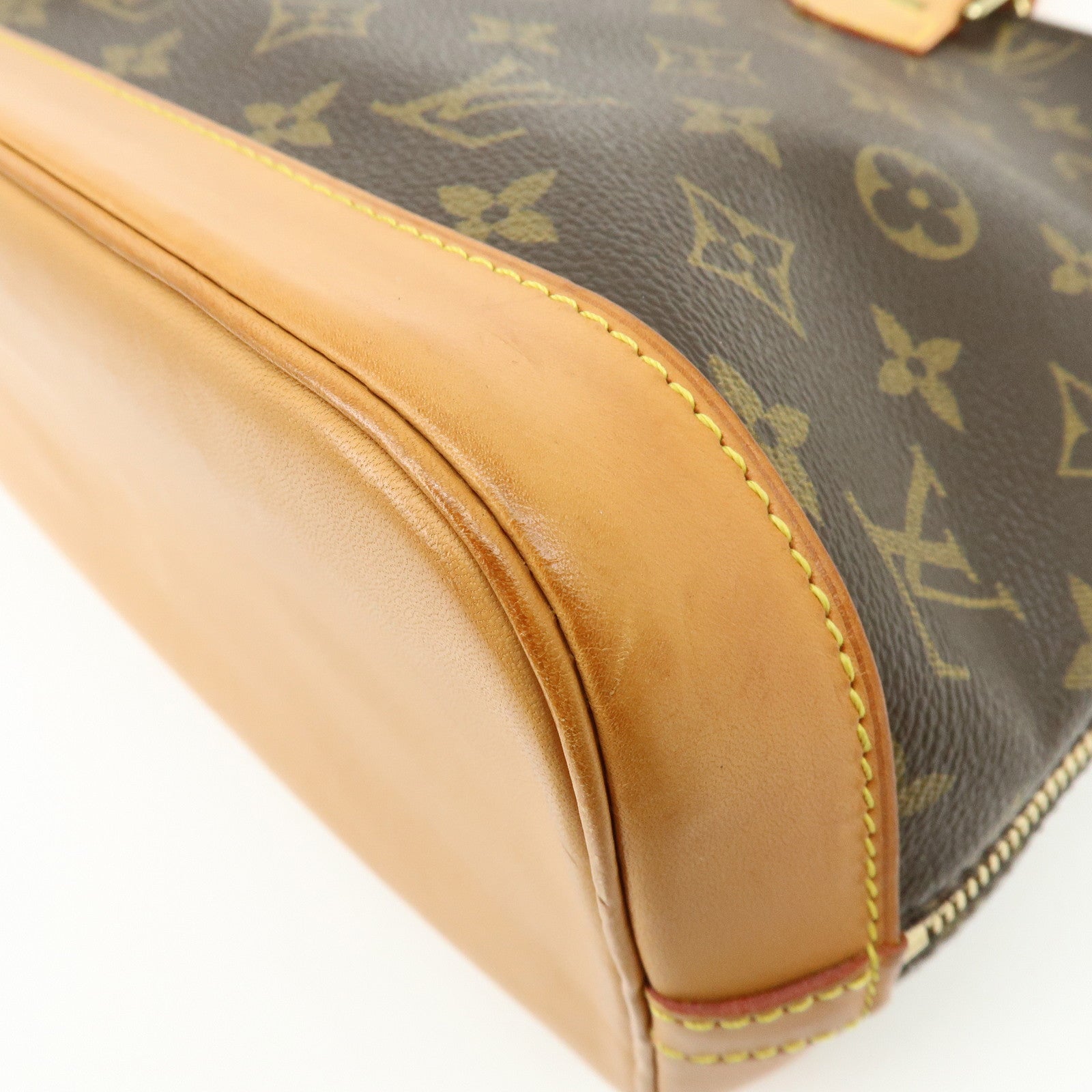 Louis Vuitton Monogram Alma Canvas Leather Hand Bag Brown M51130