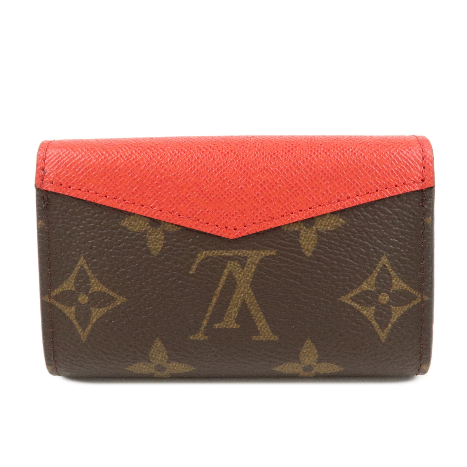Louis Vuitton Monogram Multicartes Sarah Card Case Brown Red M61274