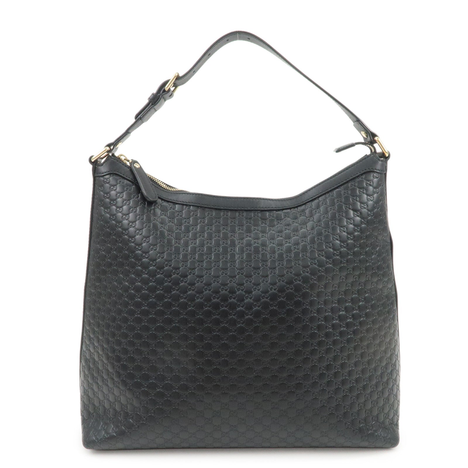 GUCCI Micro Guccissima Leather Shoulder Bag Hand Bag Black 449732