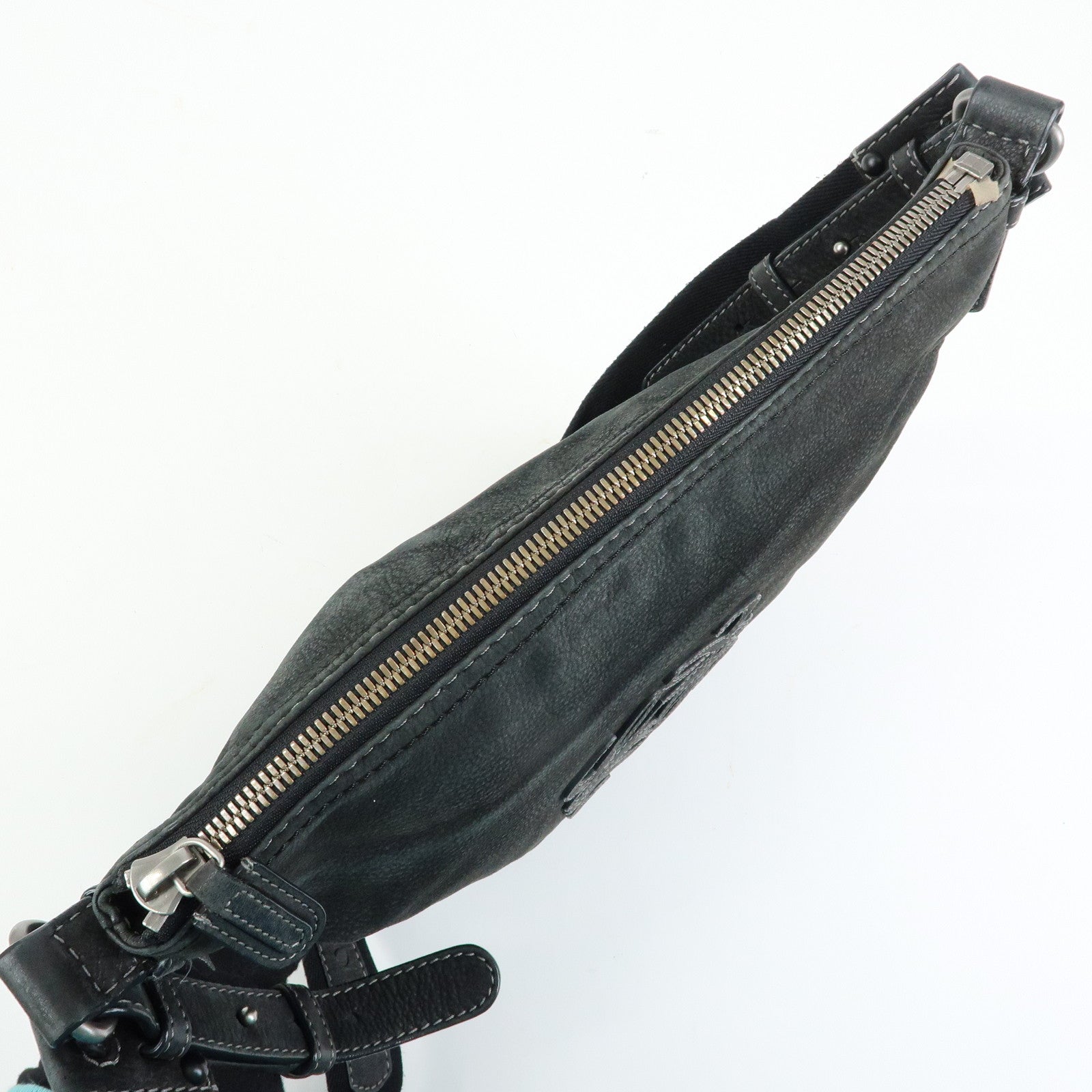 LOEWE Anagram Calf Leather Shoulder Bag Crossbody Bag Black