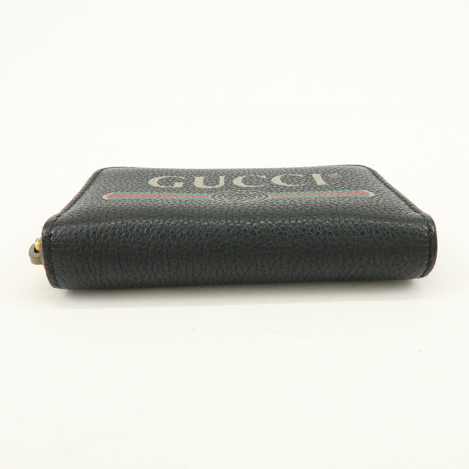 GUCCI Sherry GG Marmont Leather Zippy Card Case Black 496319