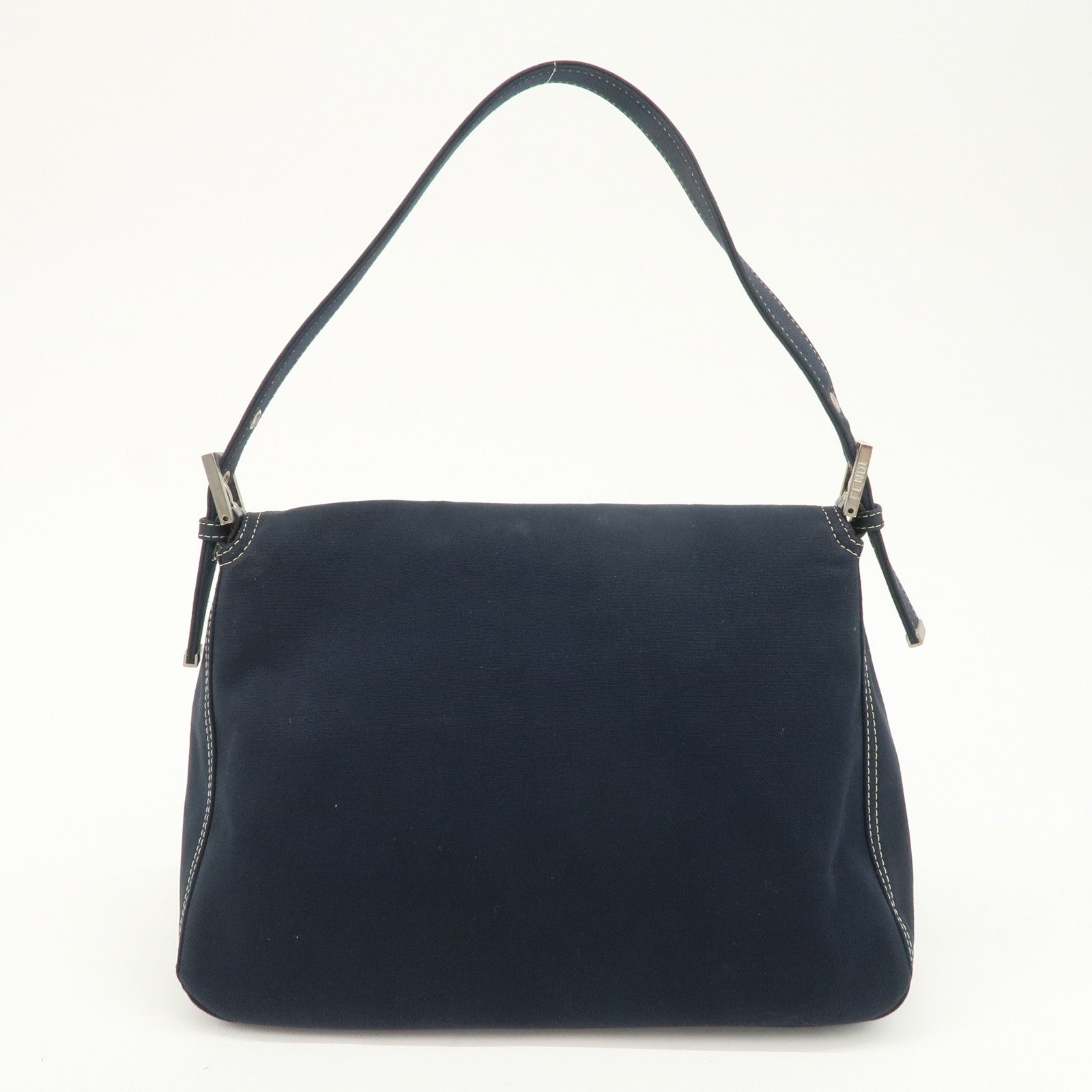FENDI Mamma Baguette Canvas Shoulder Bag Dark Navy 26325