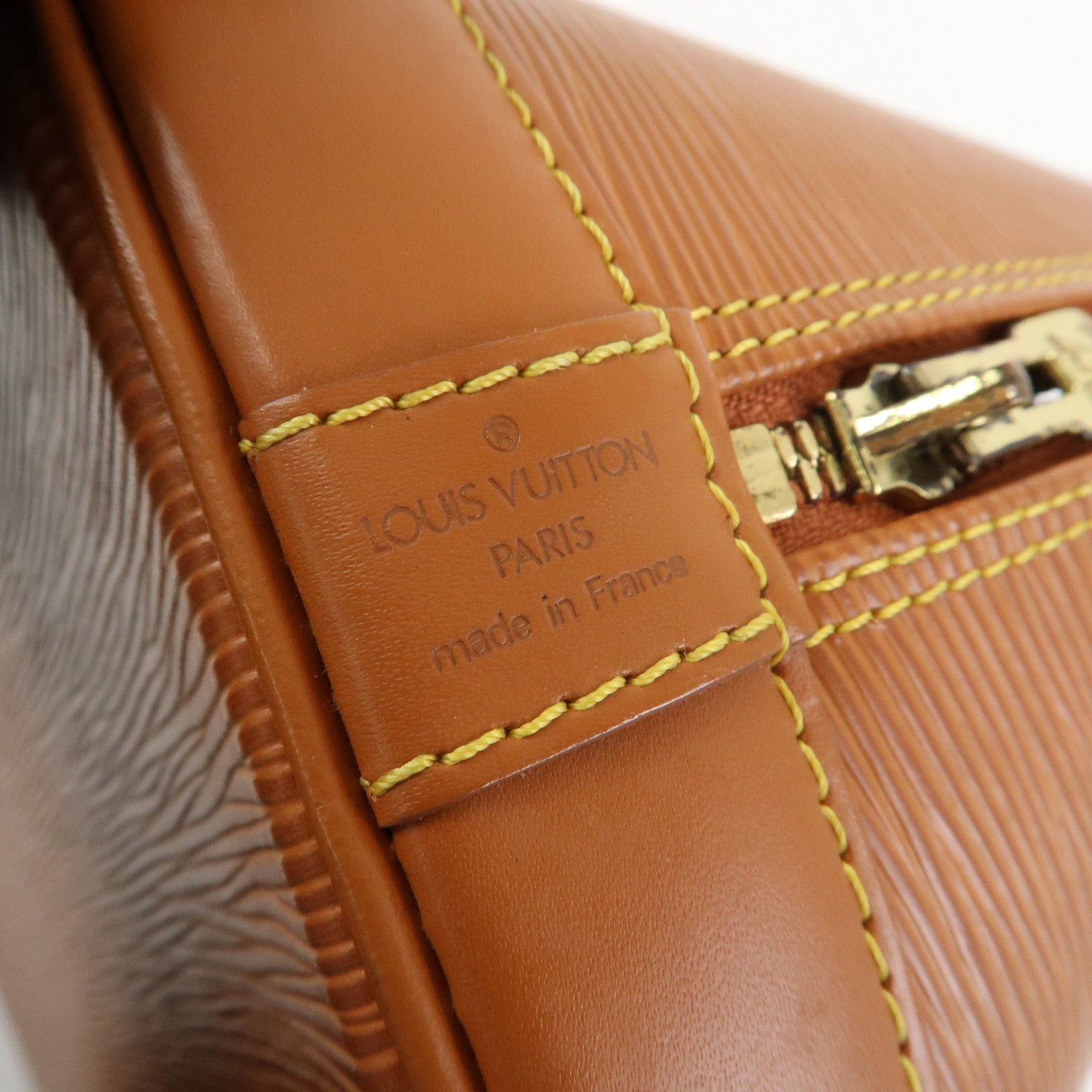 Louis Vuitton Epi Alma Hand Bag Zipang Gold M54148