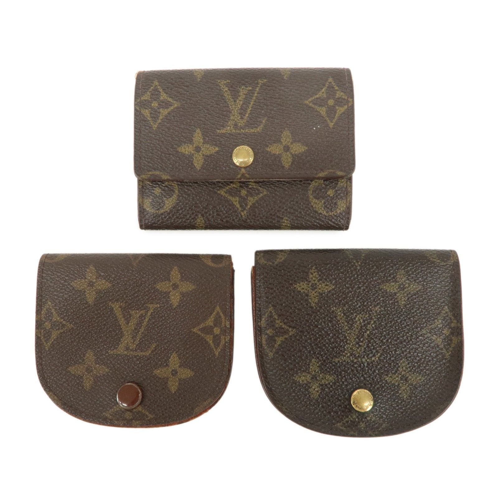 Louis Vuitton Monogram Canvas Set Of 3 Coin Case M61970/M61930