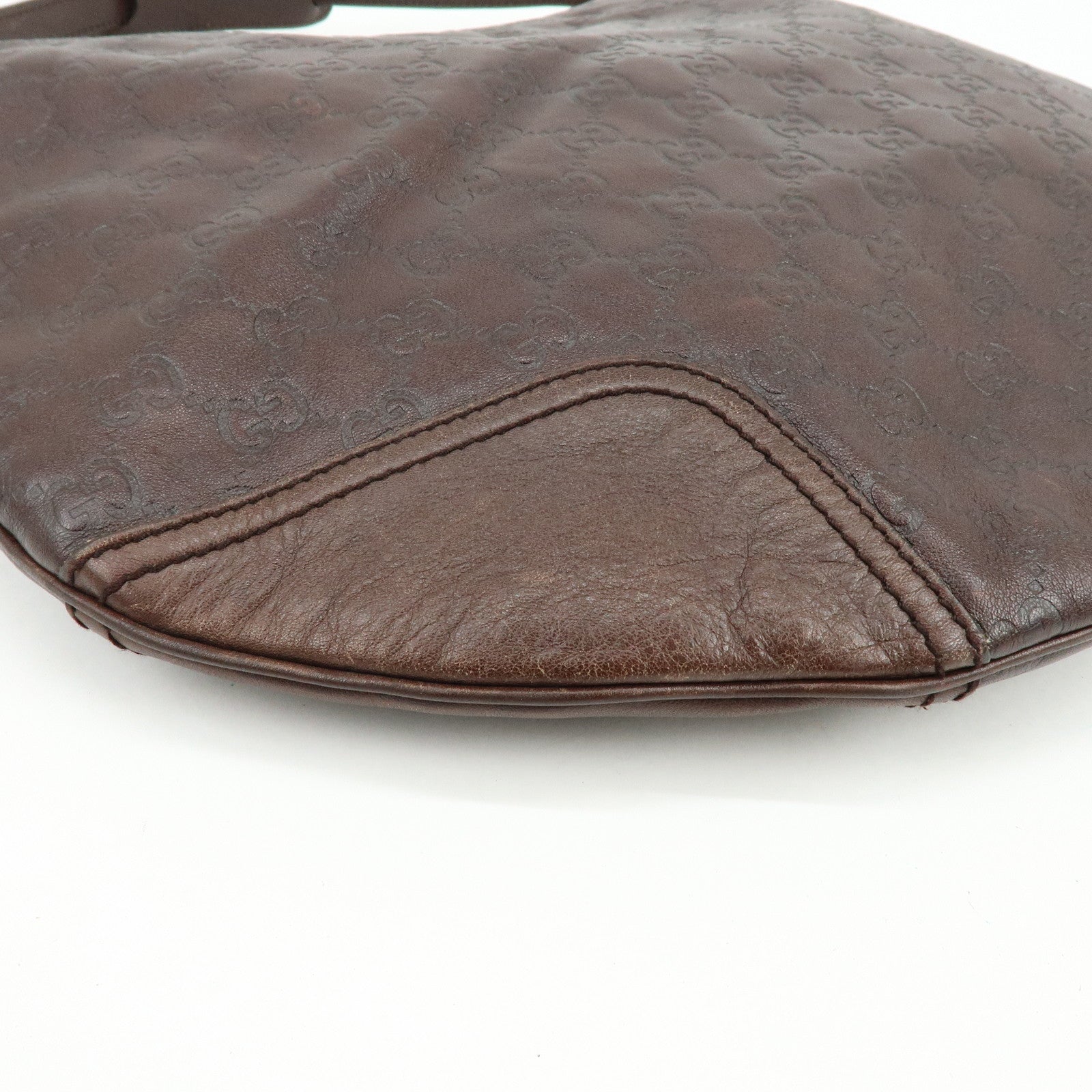GUCCI Princy Guccissima Leather Shoulder Bag Dark Brown 162882