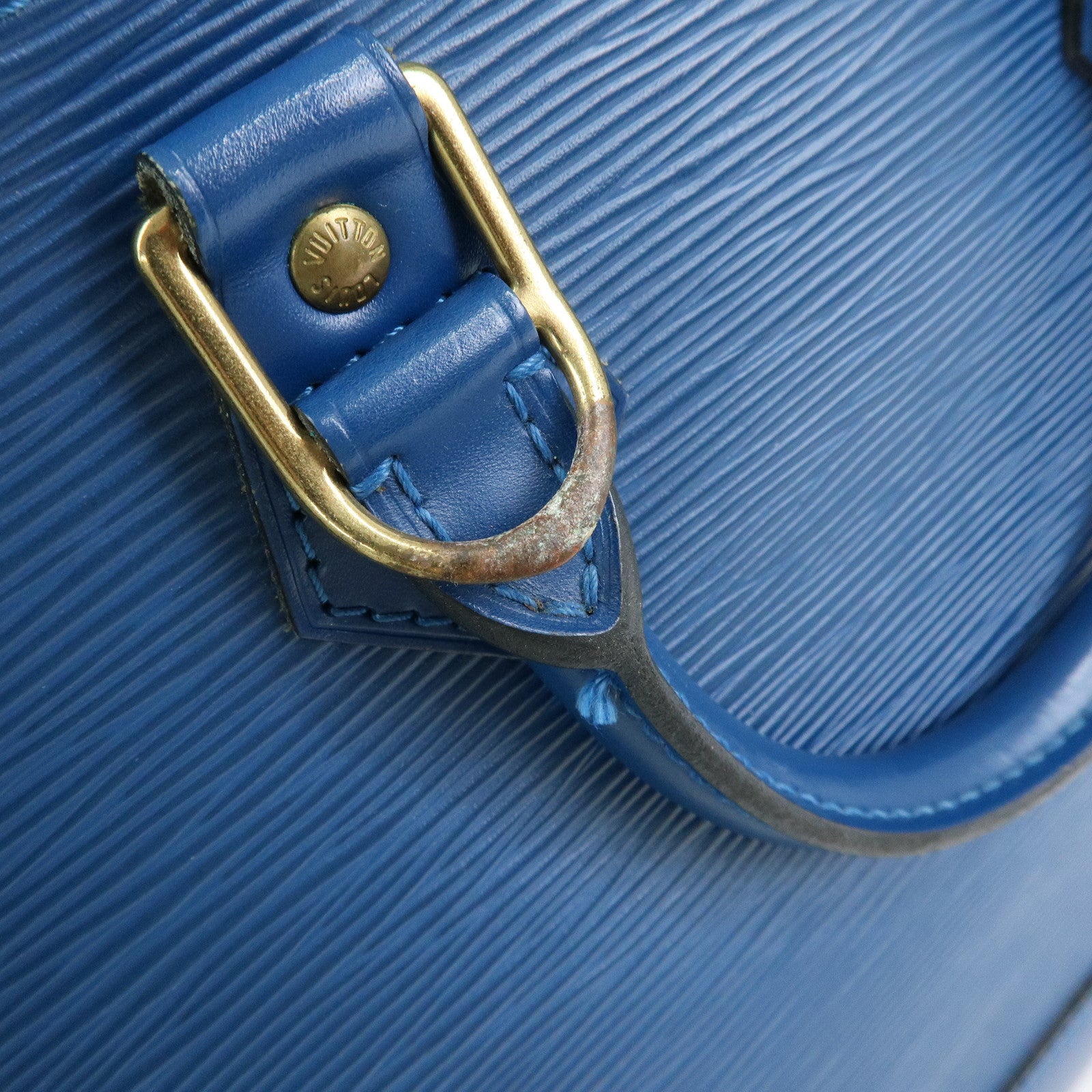 Louis Vuitton Epi Leather Alma Hand Bag Toledo Blue M52145