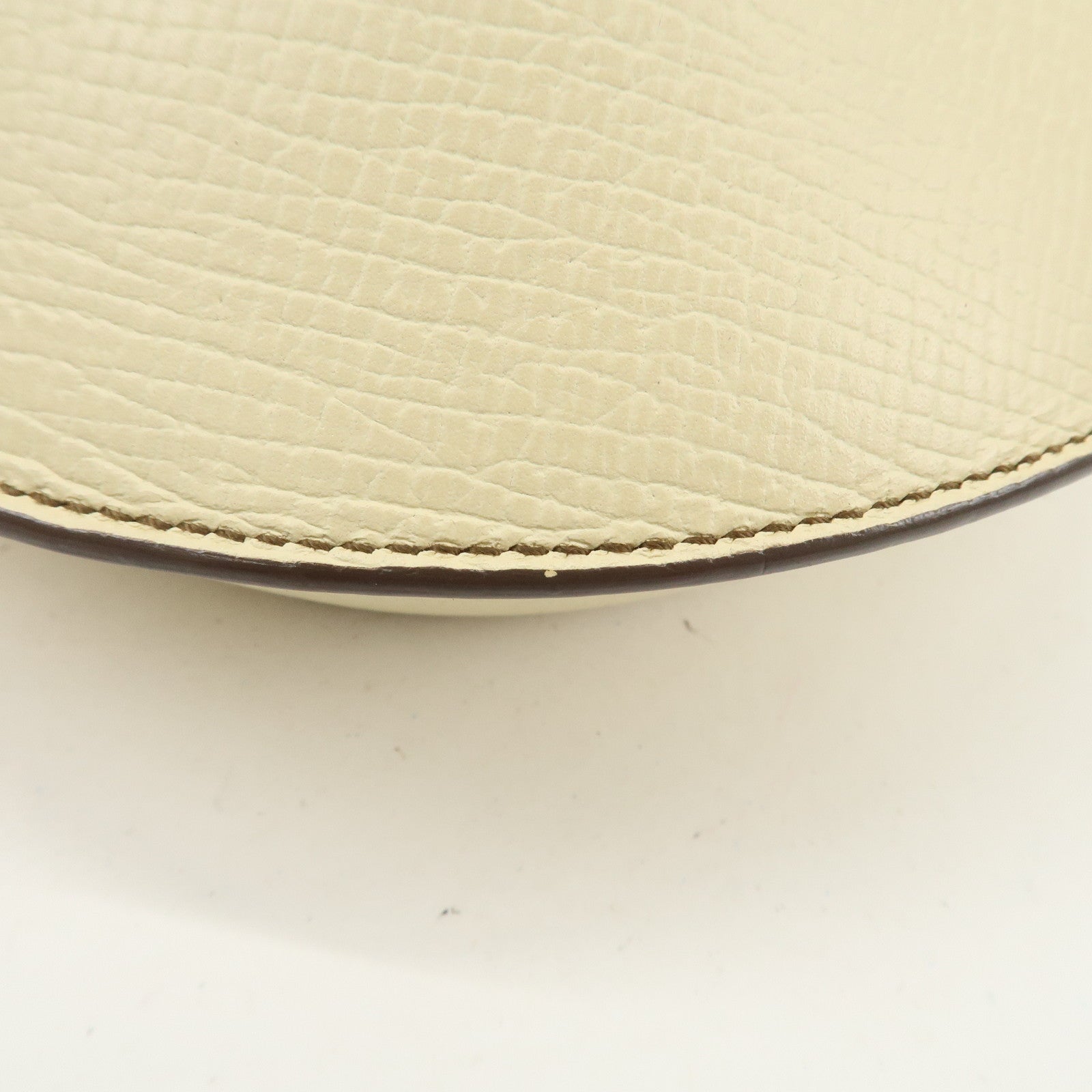 LOEWE Embossed Leather Shoulder Bag Hand Bag Ivory