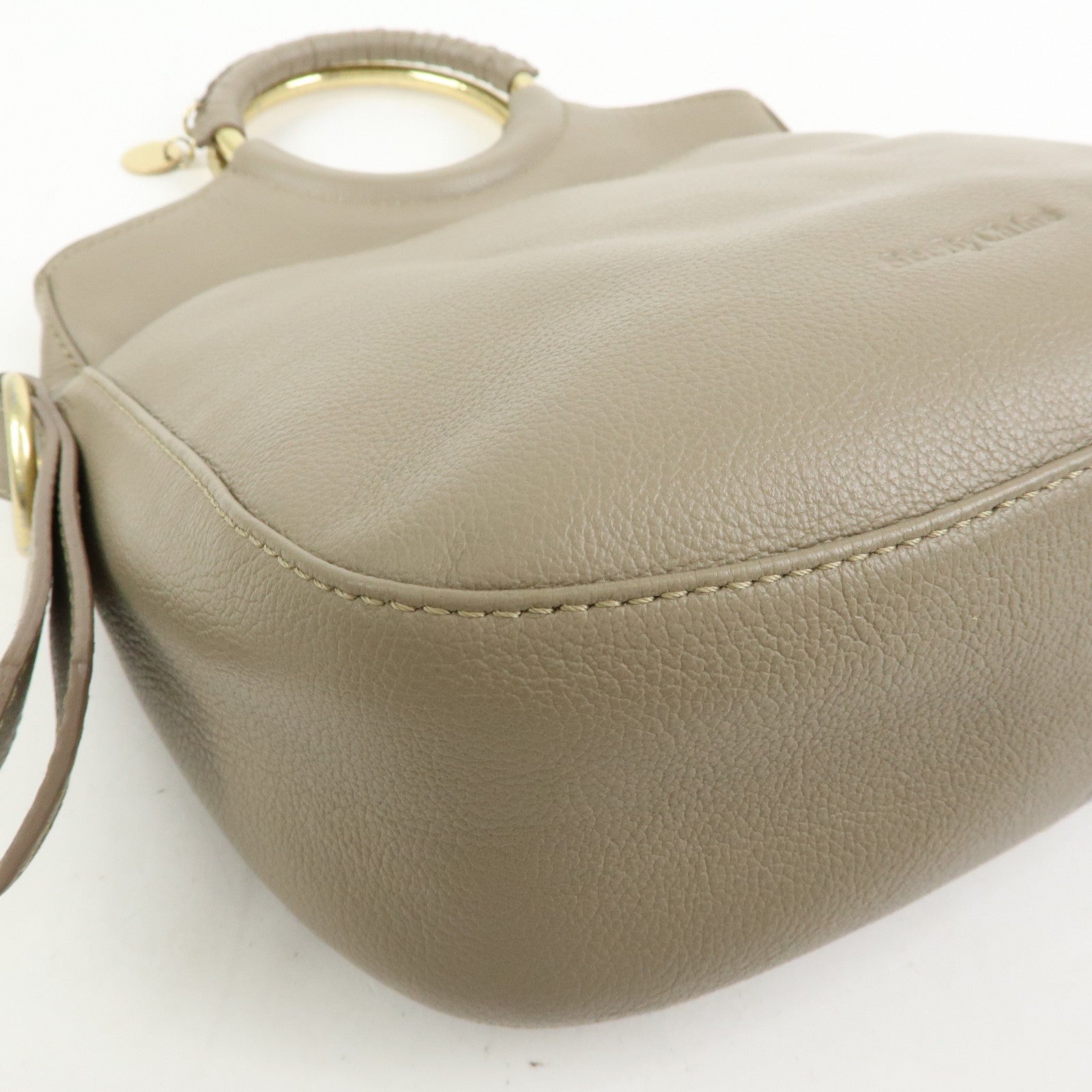 Chloe See by Chloe Joan Leather 2Way Bag Shoulder Hand Bag Gray