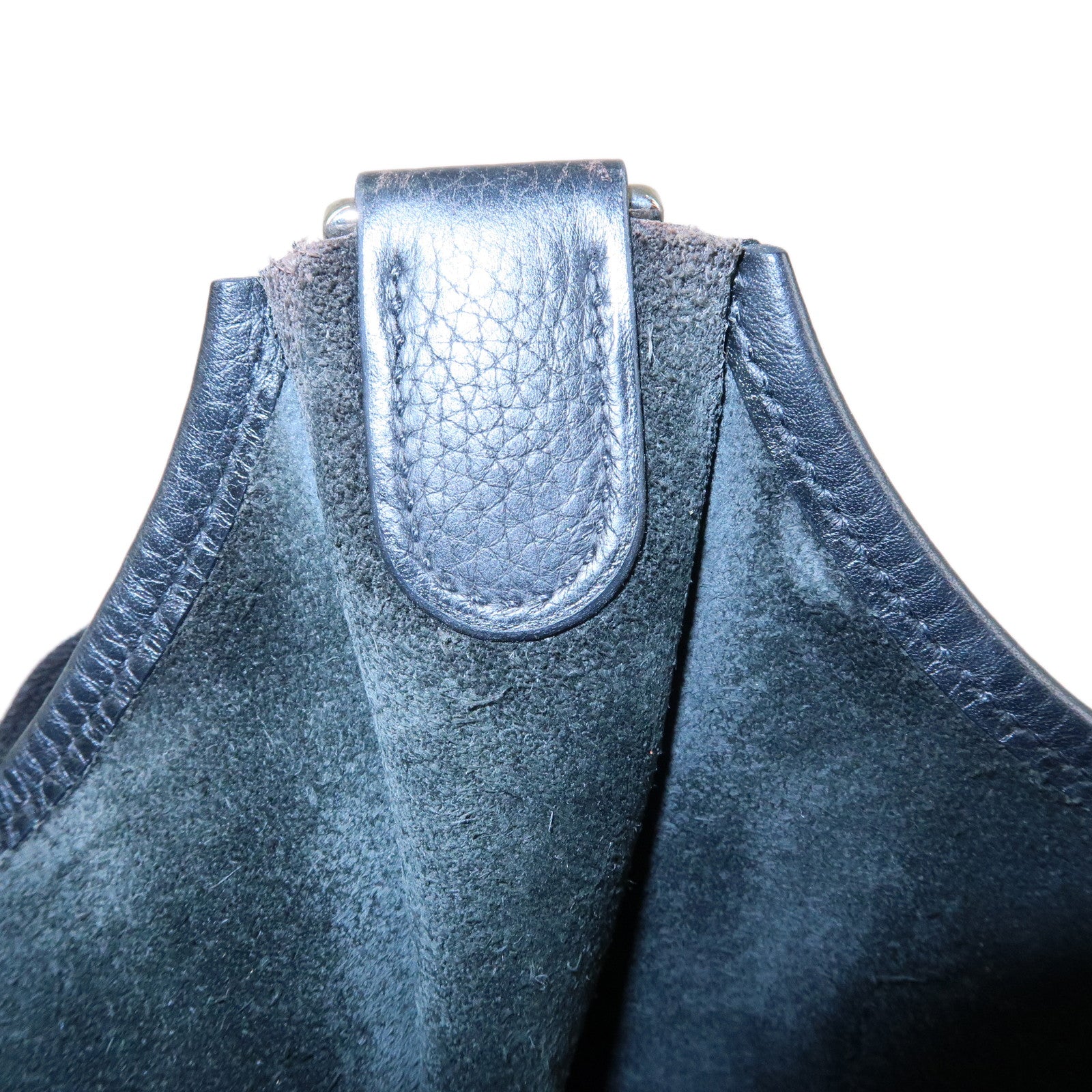 HERMES Evelyne Taurillon Leather Shoulder Bag □J Stamped Black