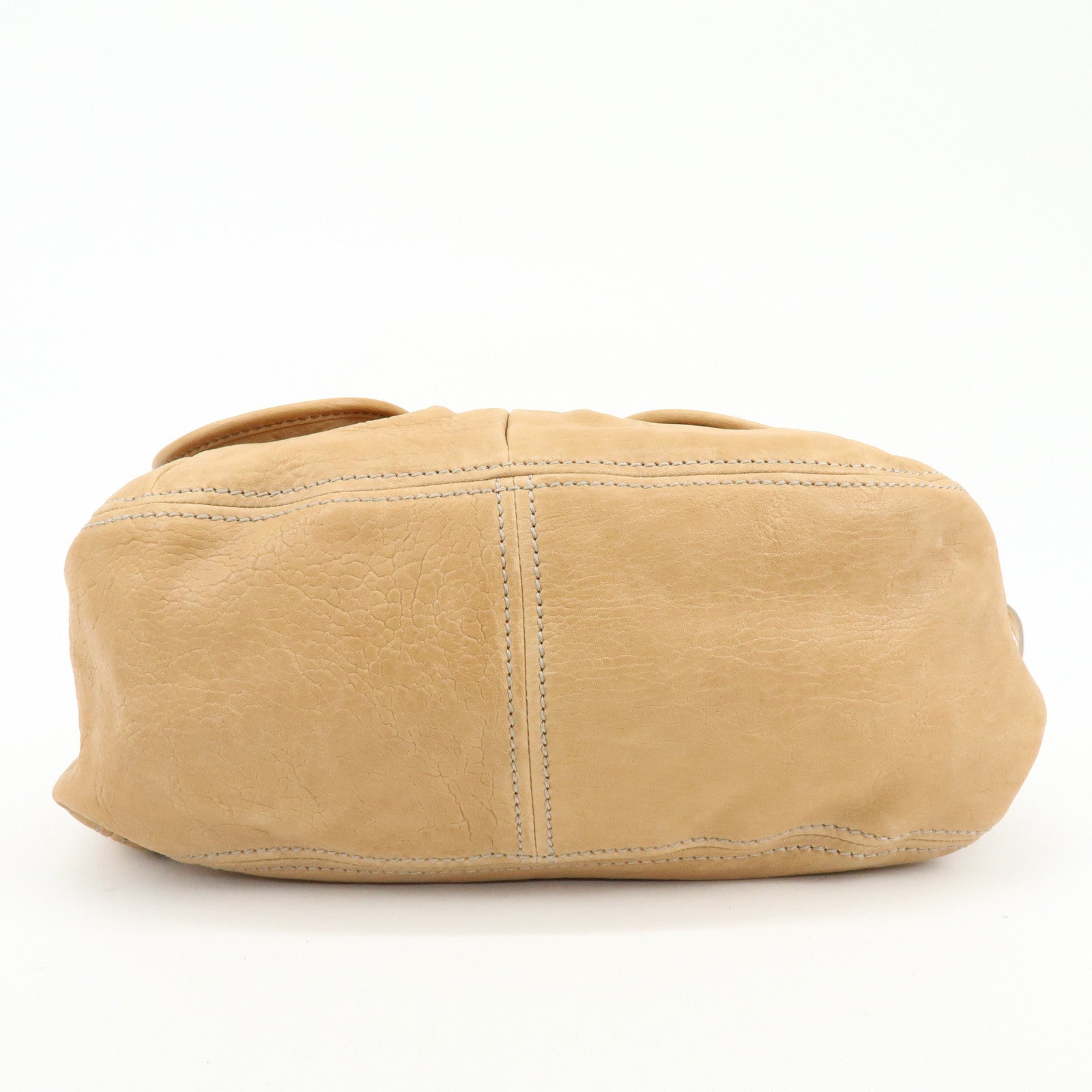 MIU MIU Leather 2Way Bag Hand Bag Shoulder Bag Brown Crystal