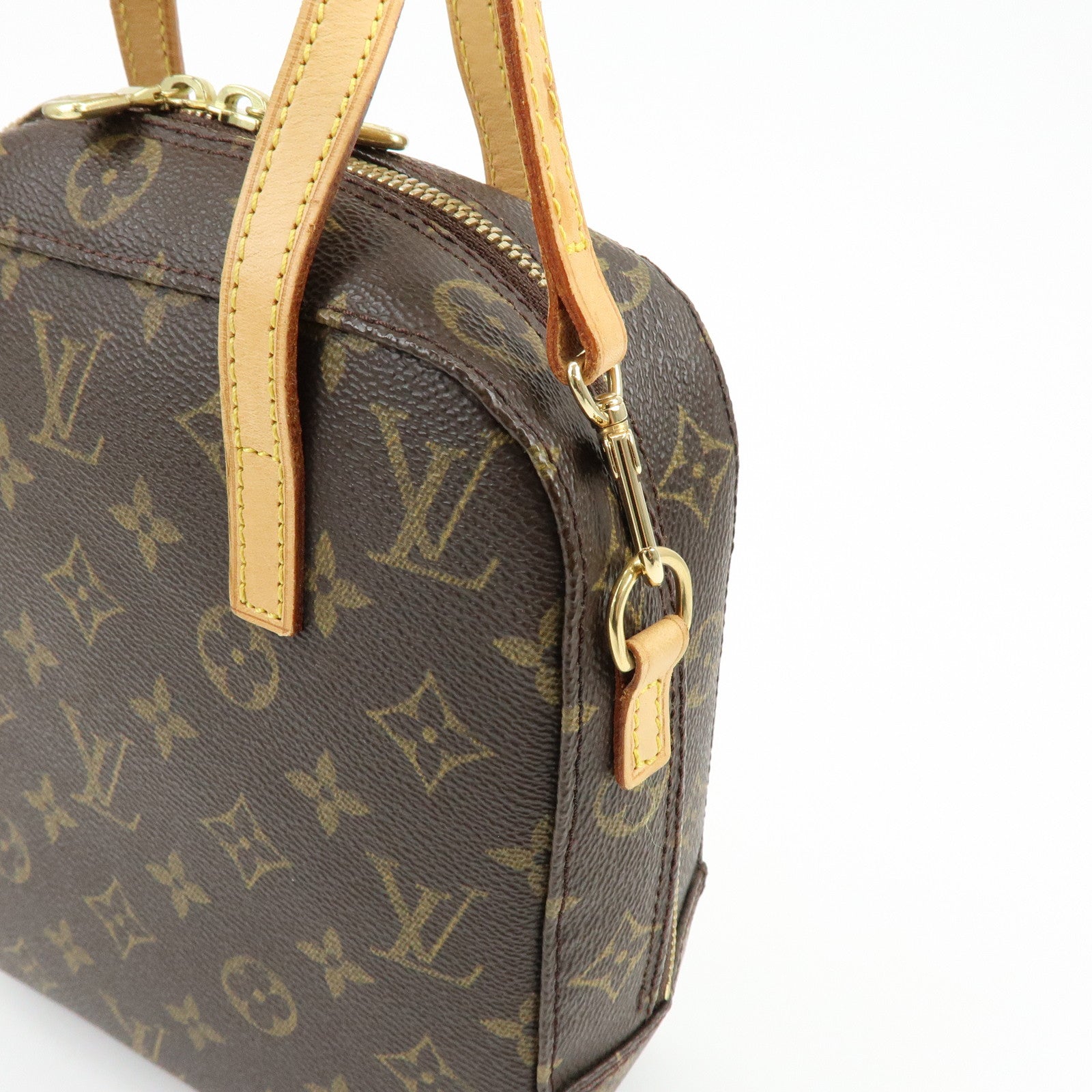 Louis Vuitton Monogram Spontini Hand Bag Brown M47500