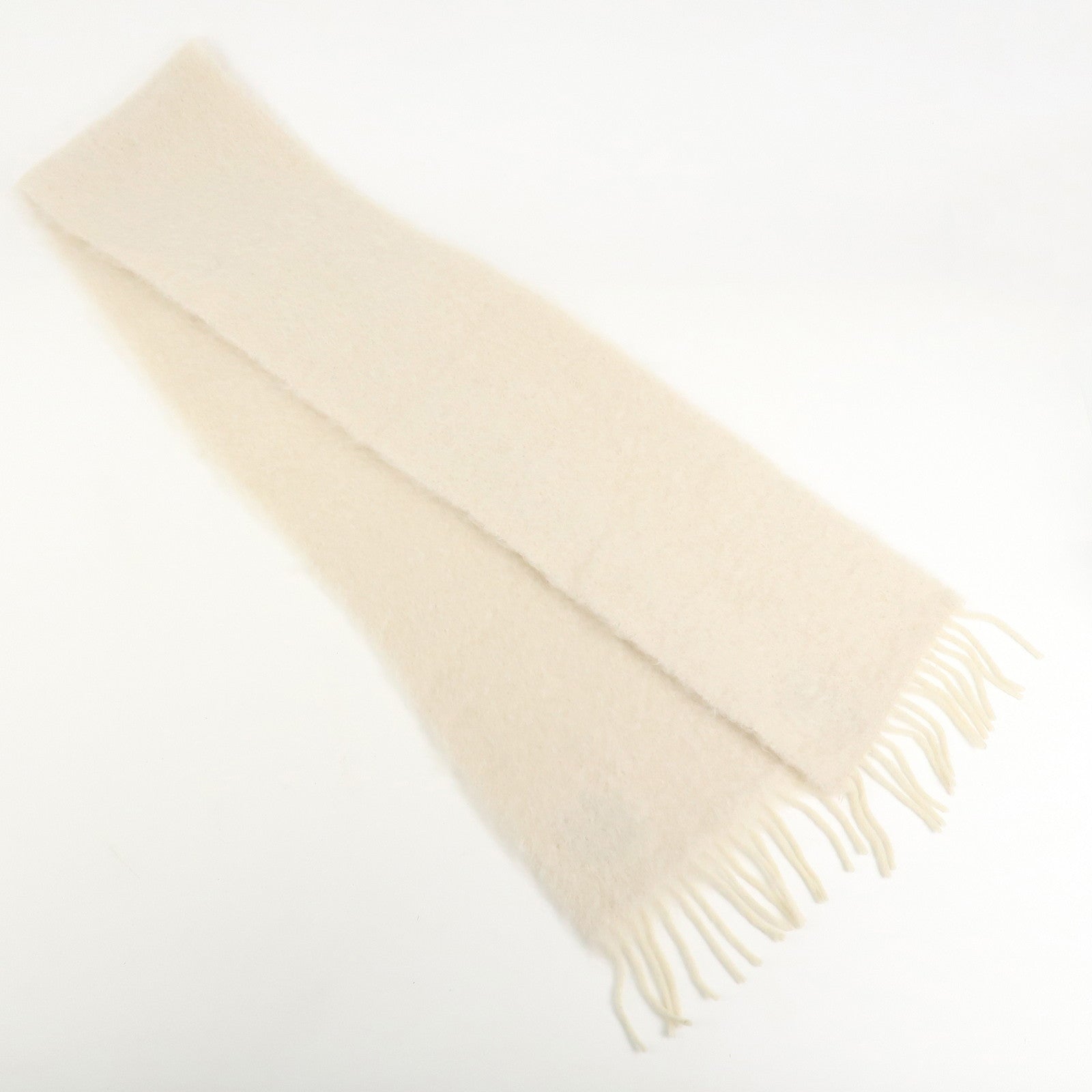 LOEWE Anagram Mohair Wool Nylon Scarf Stole White