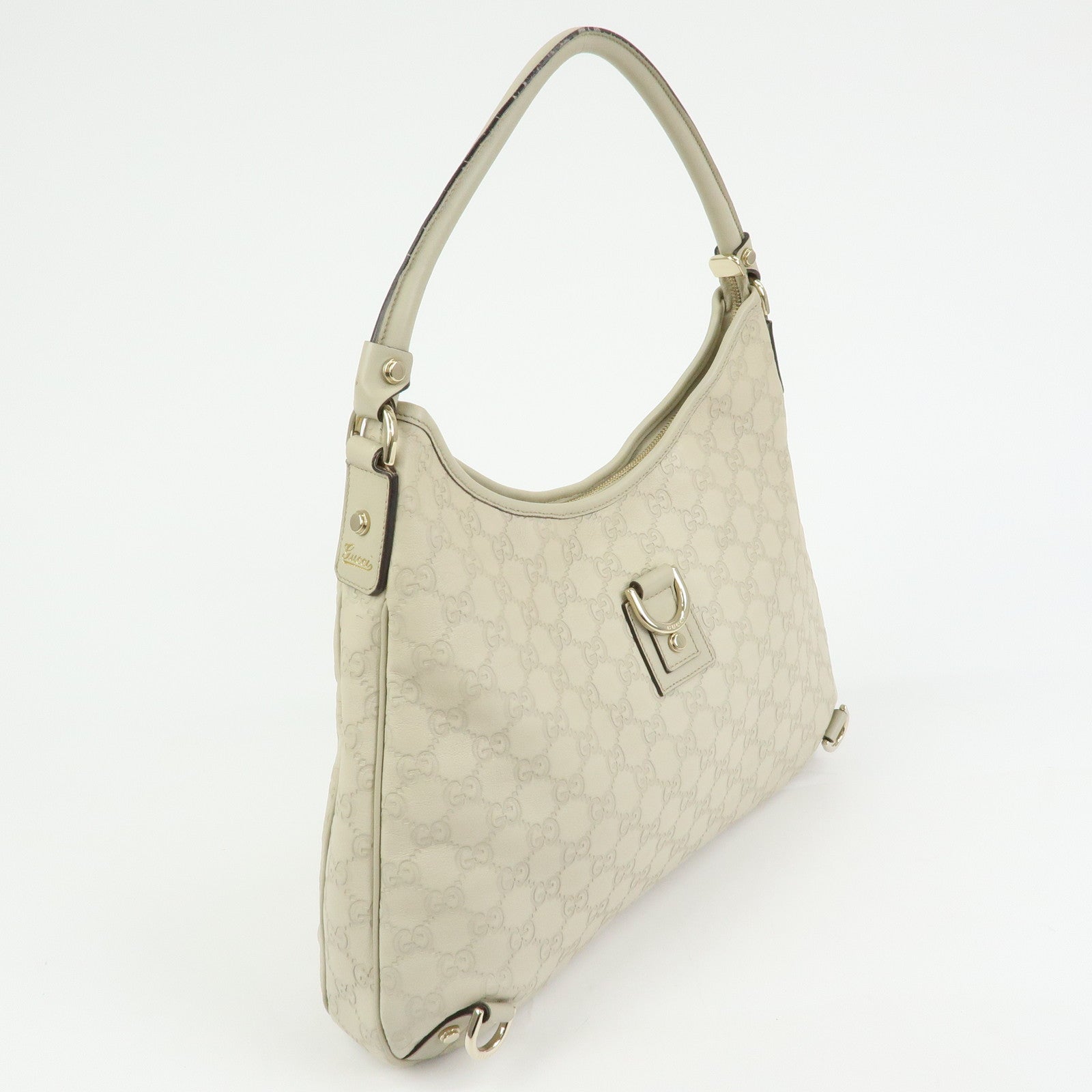 GUCCI Abbey Guccissima Leather Shoulder Bag Hand Bag White 130737