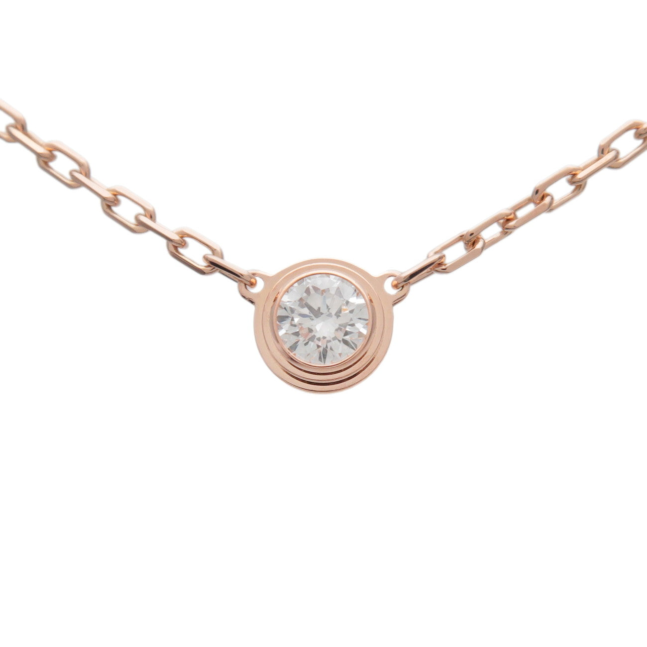 Cartier D'amour 1P Diamond Necklace SM K18 750PG Rose Gold