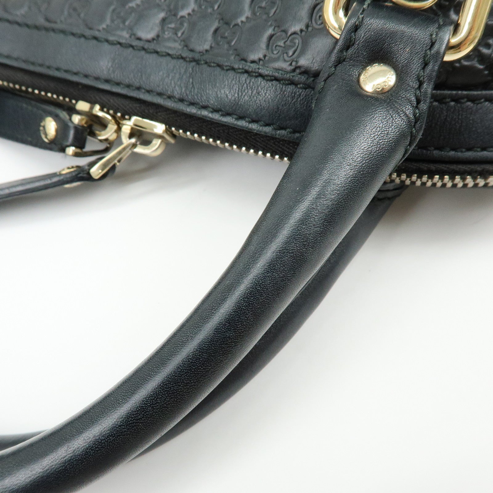 GUCCI Micro Guccissima Leather 2Way Bag Hand Bag Black 449663