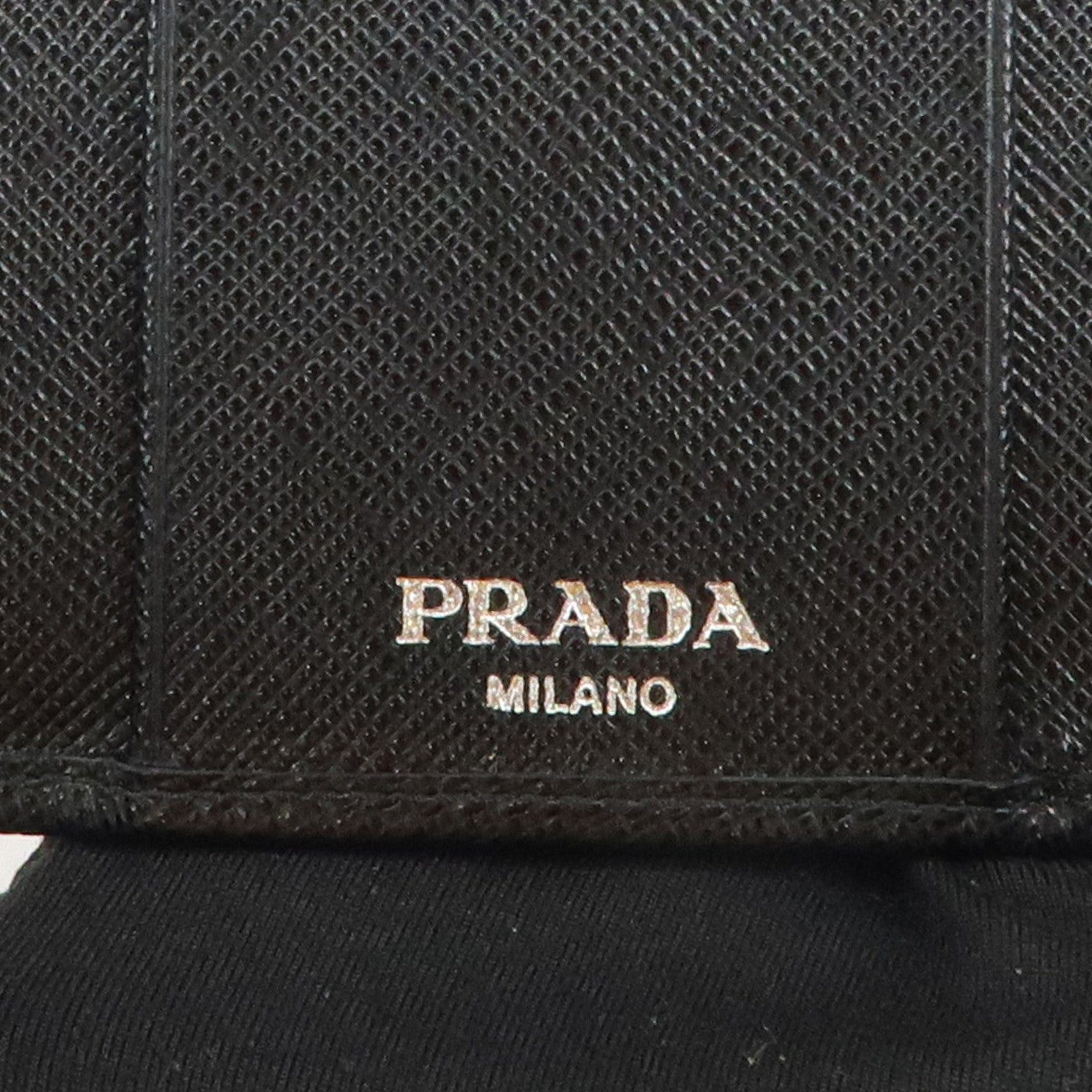 PRADA Triangle Logo 6 Rings Key Case Key Holder Black 1PG222