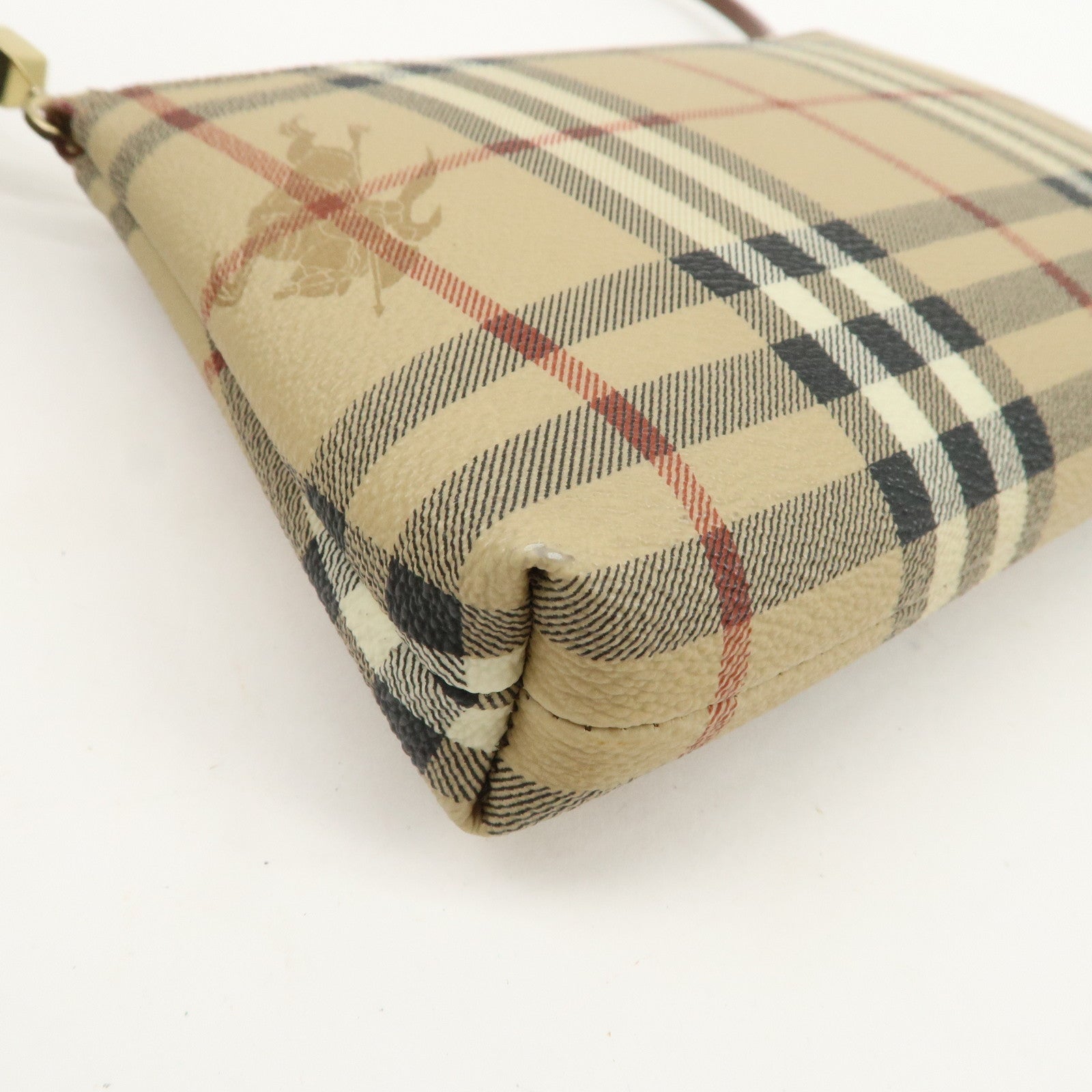 BURBERRY Nova Plaid PVC Shoulder Bag Hand Bag Beige Brown