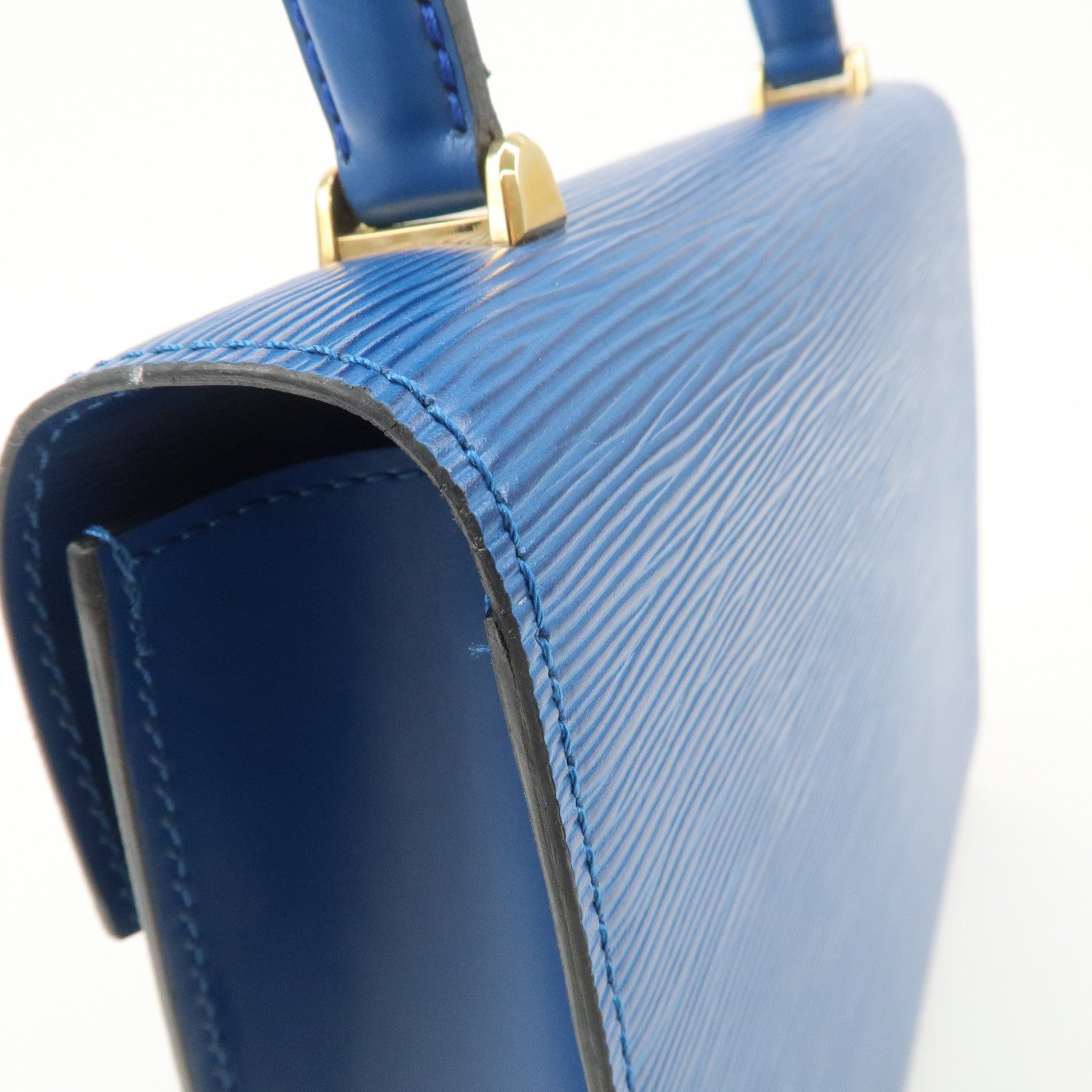 Louis Vuitton Epi Leather Malesherbes Hand Bag Toledo Blue M52375 Used