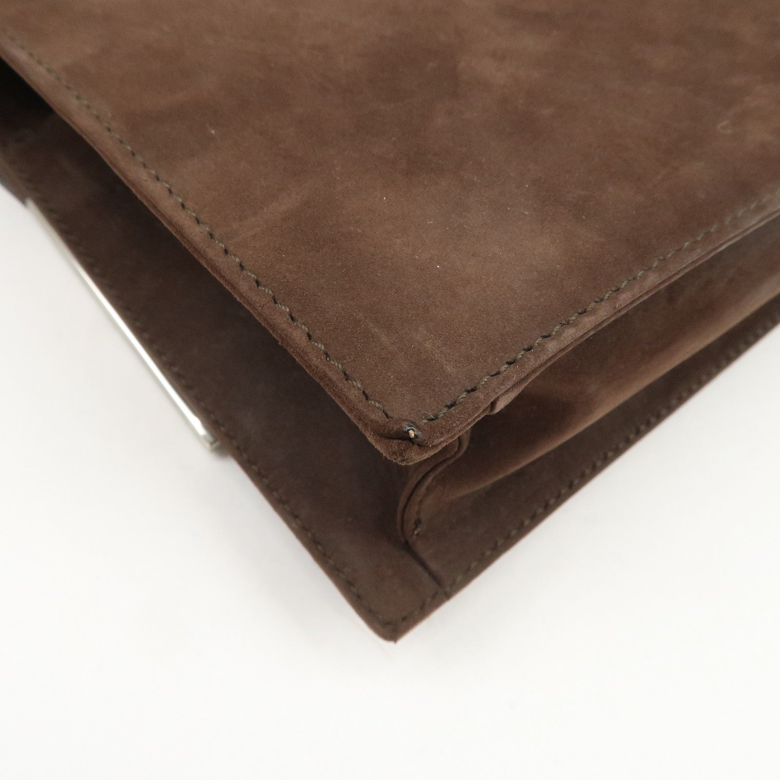 Ferragamo Leather Shoulder Bag Hand Bag Brown