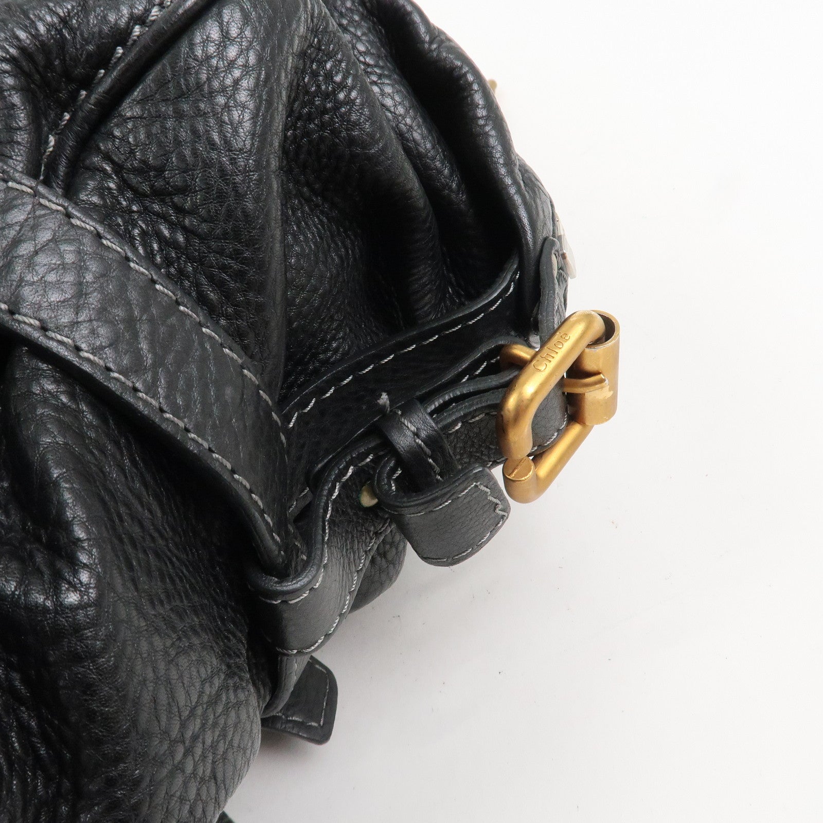 Chloe Paddington Leather Hand Bag Shoulder Bag Black