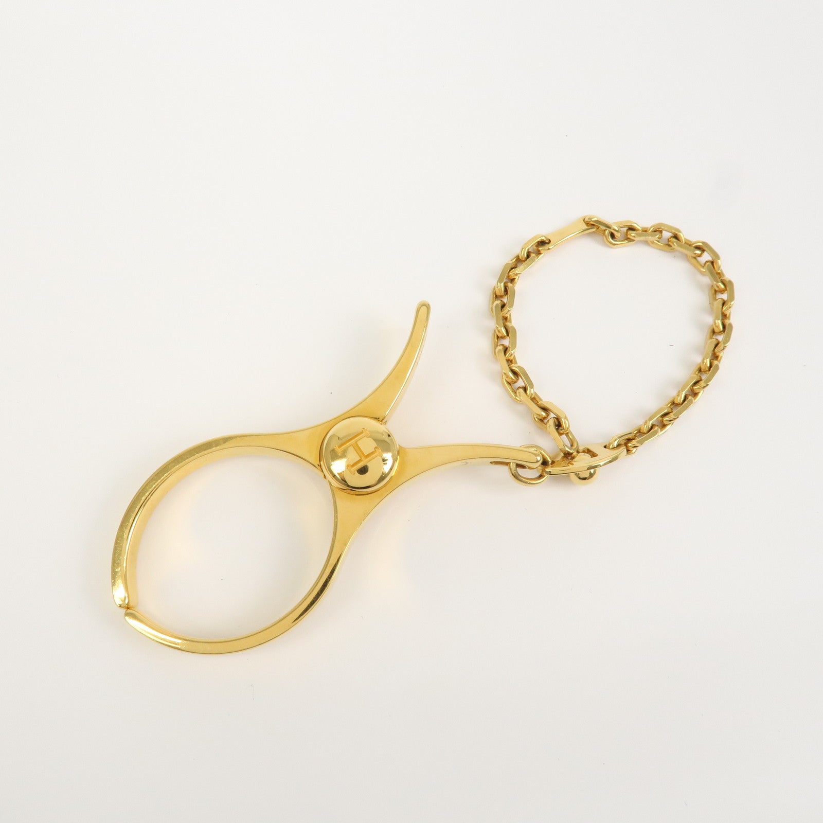 HERMES Filou Metal Glove Clip Glove Holder Gold