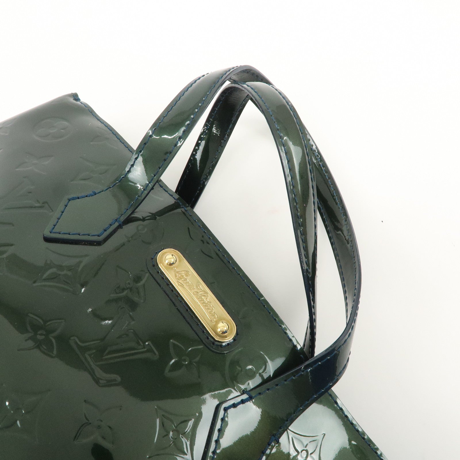 Louis Vuitton Monogram Vernis Wilshire PM Hand Bag Bleu Nuit M93684