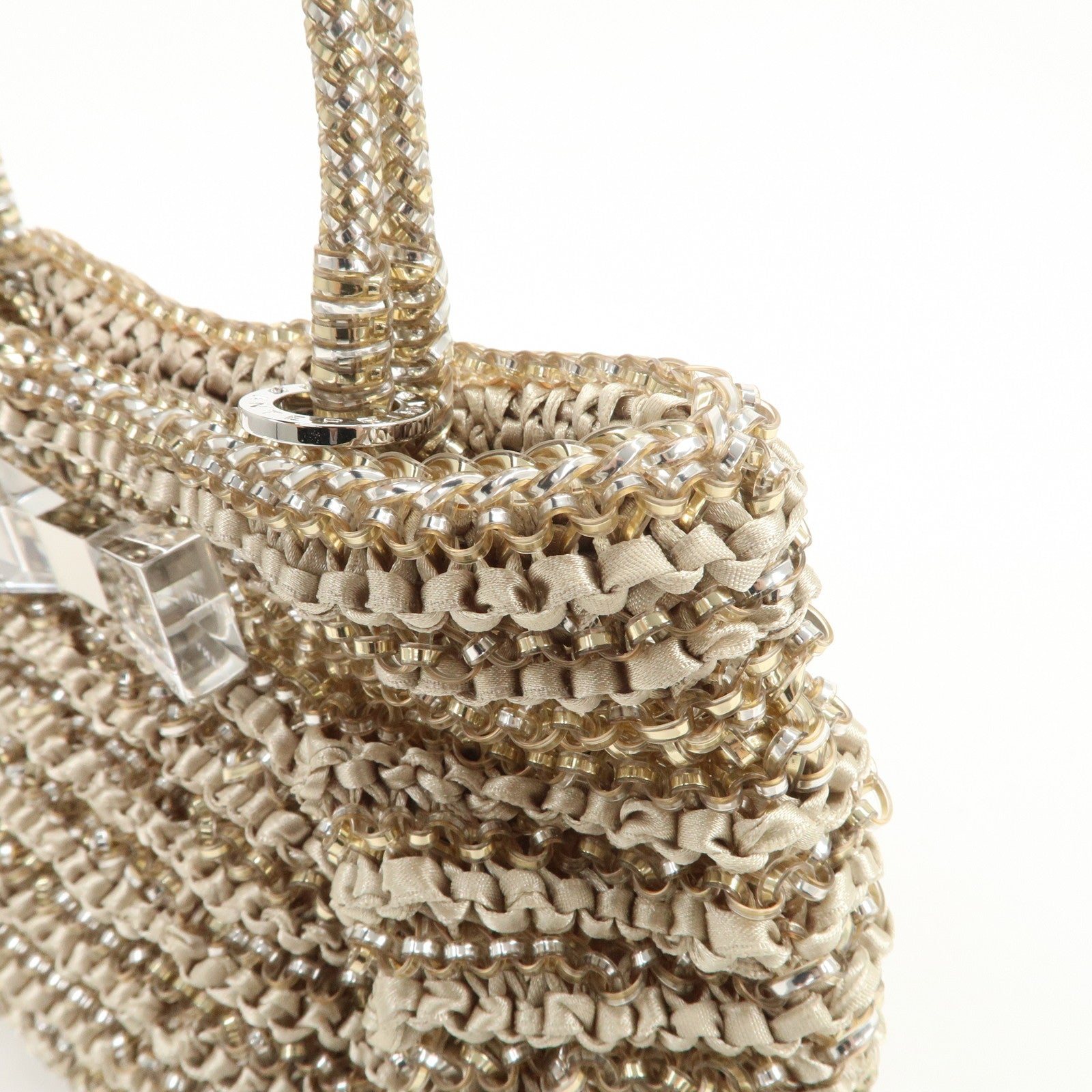 ANTEPRIMA Wire Bag PVC 2Way Bag Hand Bag Shoulder Bag Beige