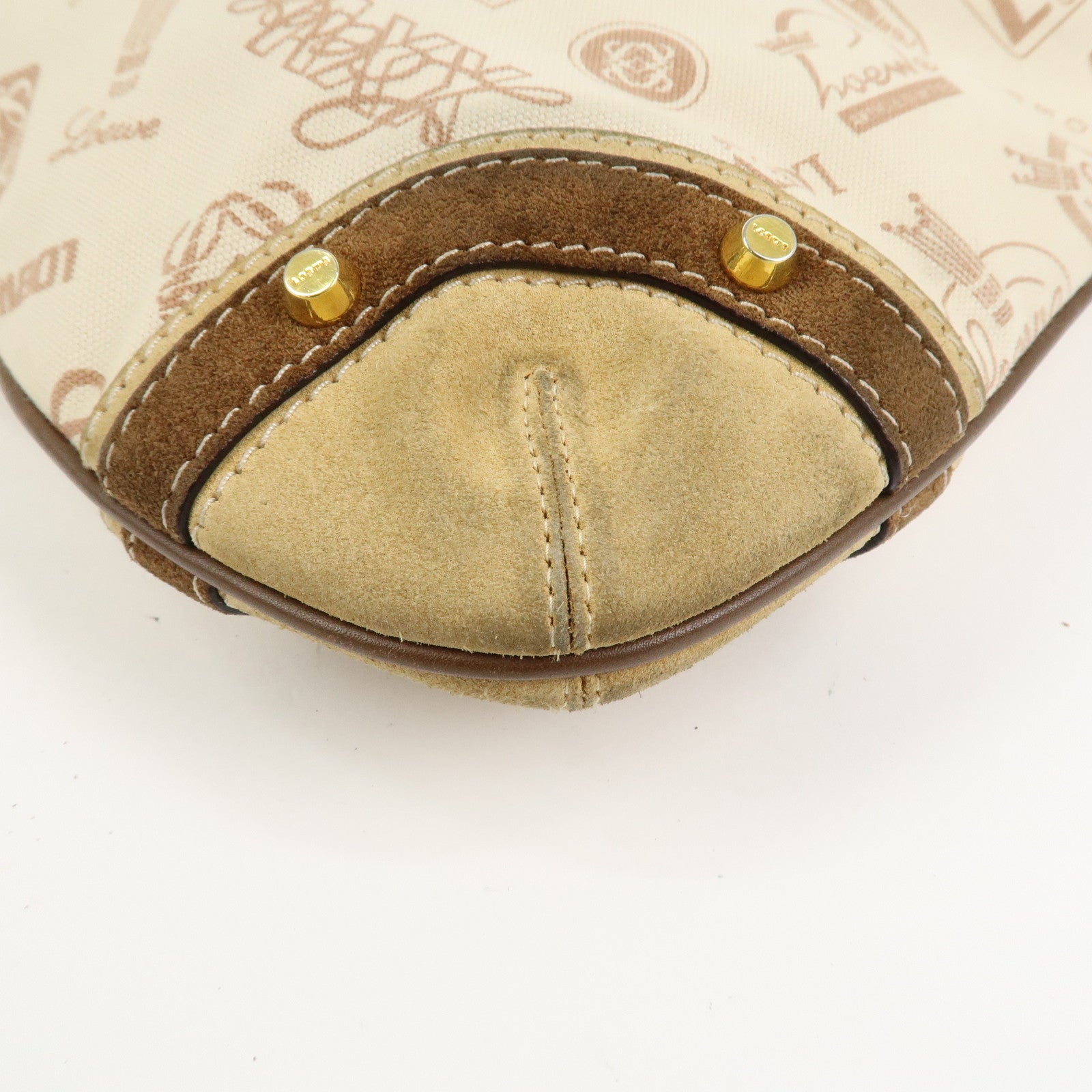 LOEWE Anagram Canvas Suede Leather Shoulder Bag 160th Anniversary